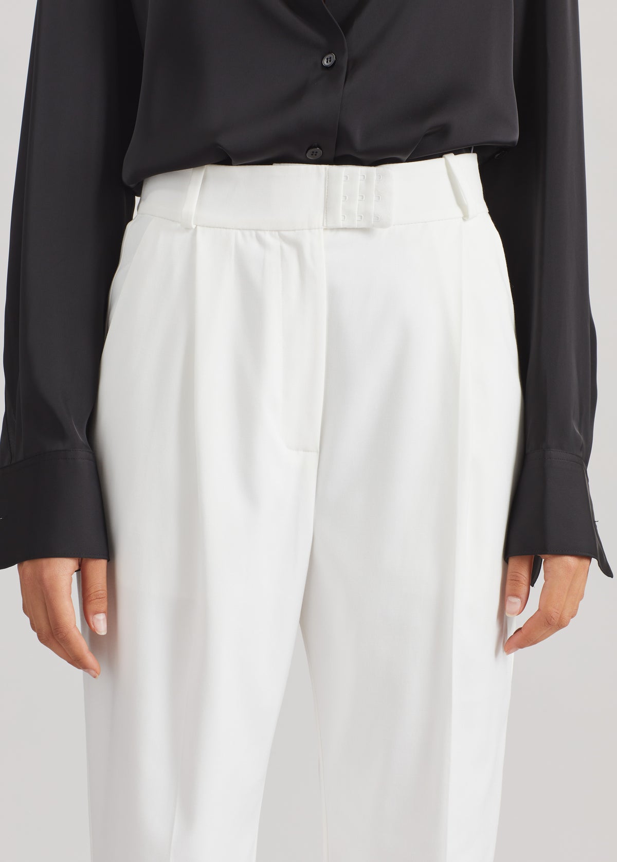 Bevza High-Waisted Trousers - White - 4