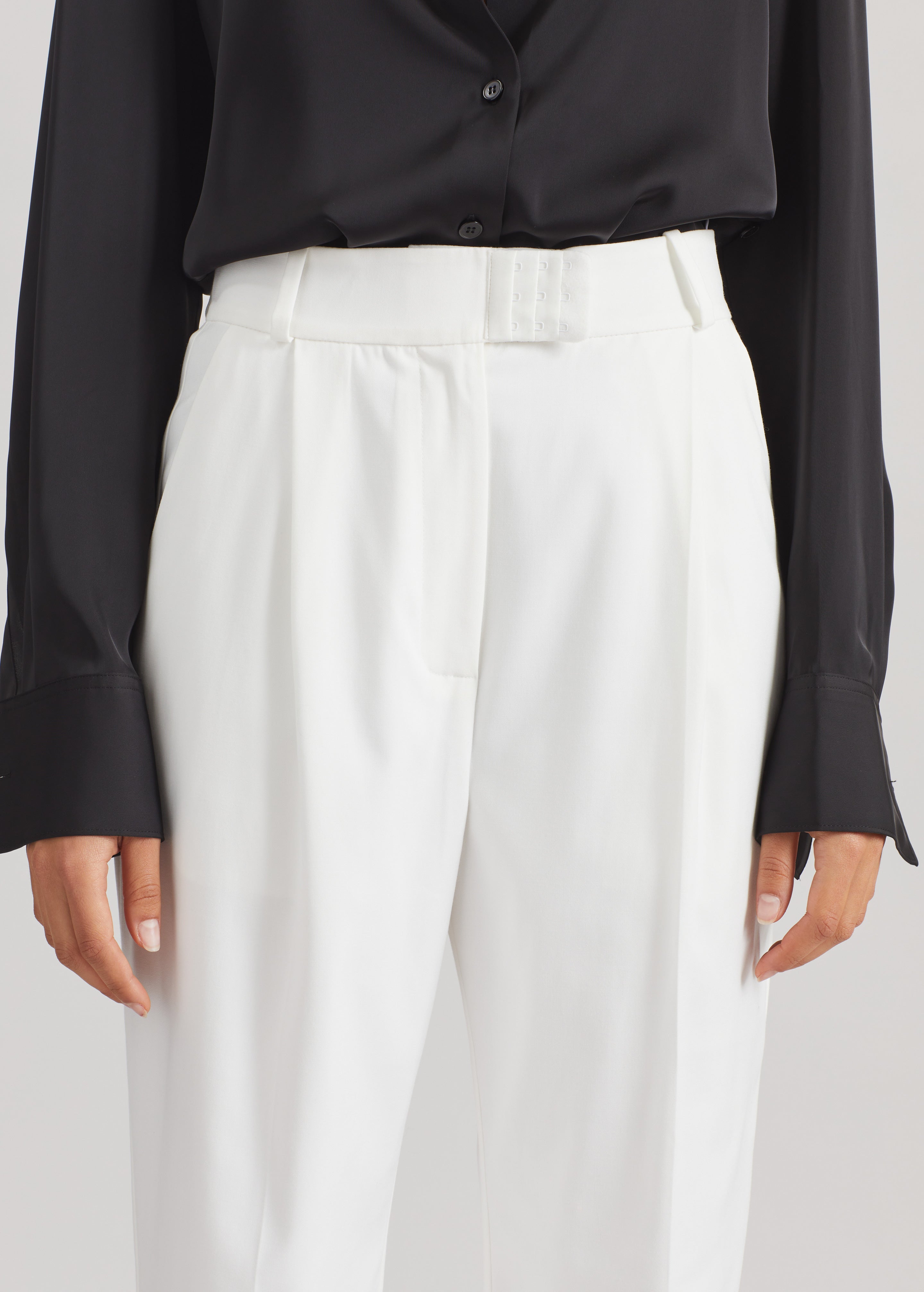 Bevza High-Waisted Trousers - White - 4