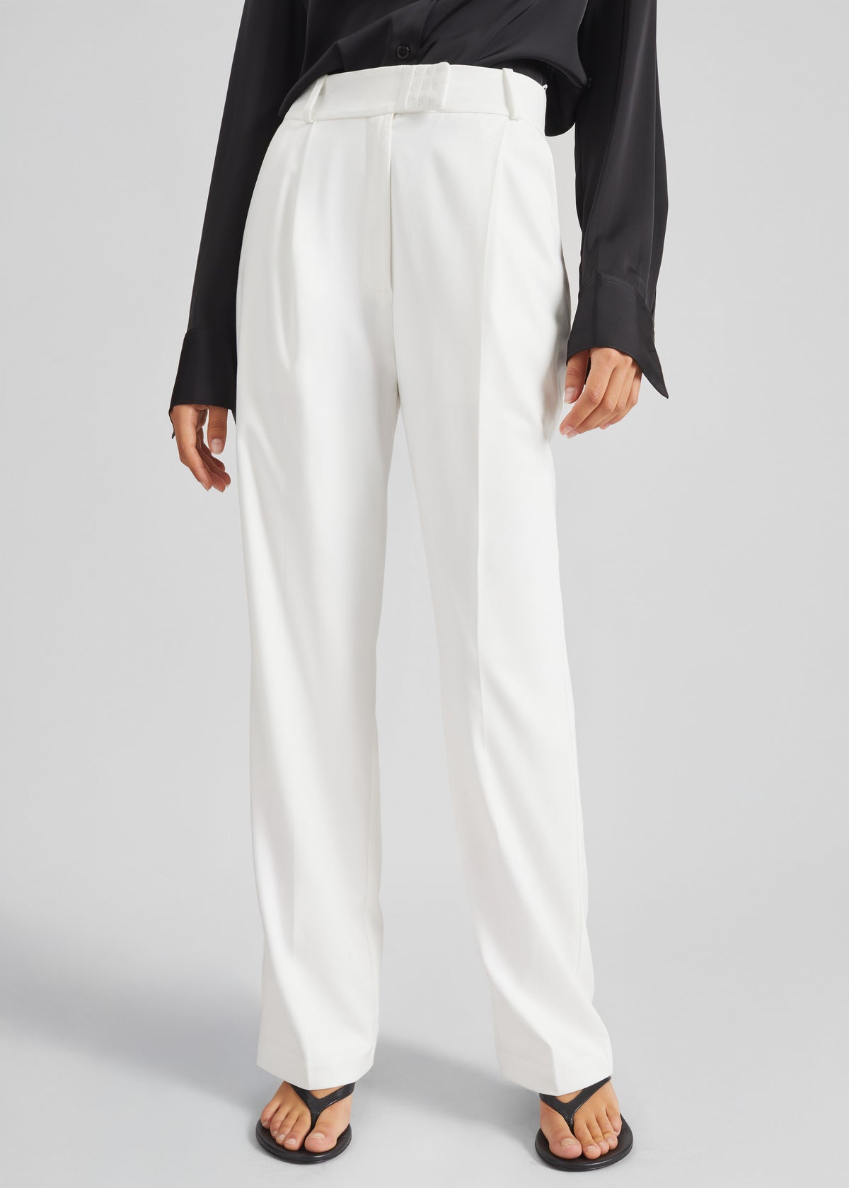 Bevza High-Waisted Trousers - White - 2