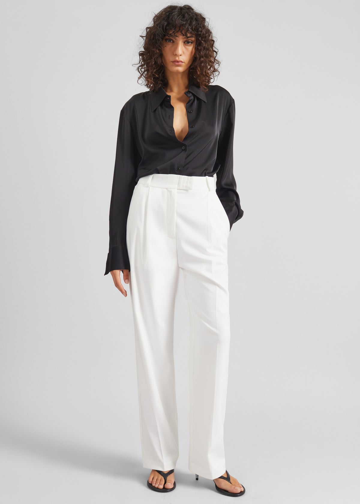 Bevza High-Waisted Trousers - White - 5