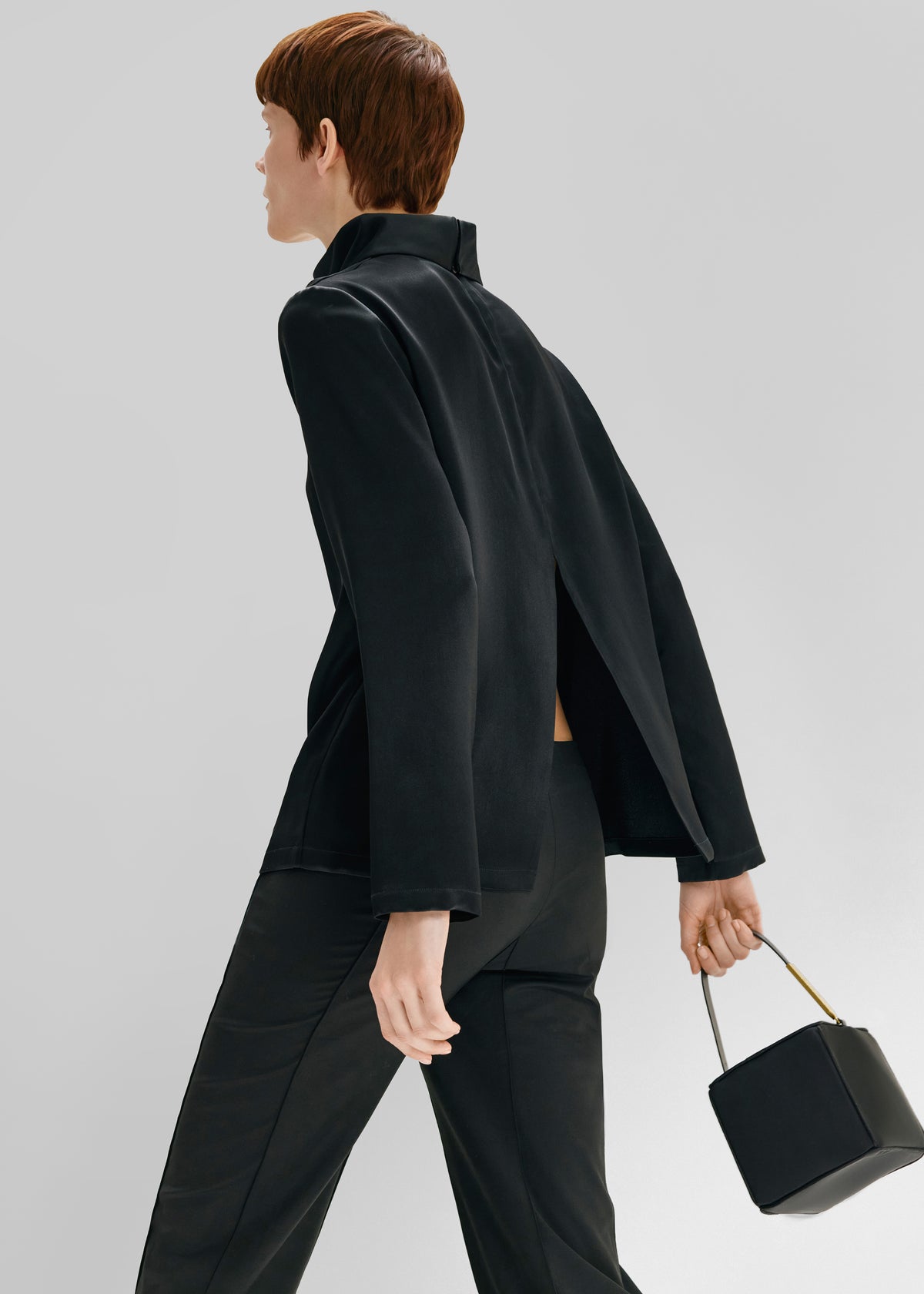 Bevza Hustka Collar Blouse - Black - 1