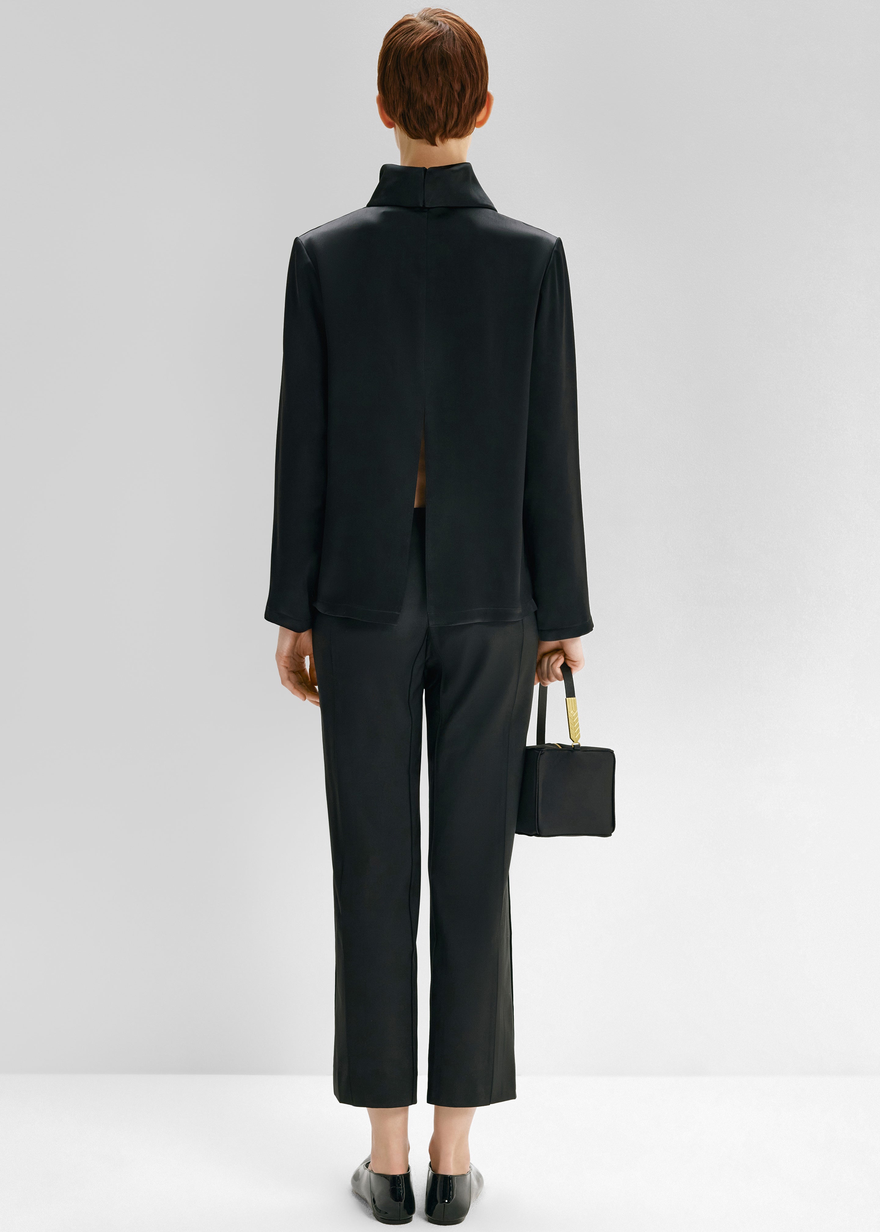 Bevza Hustka Collar Blouse - Black - 5