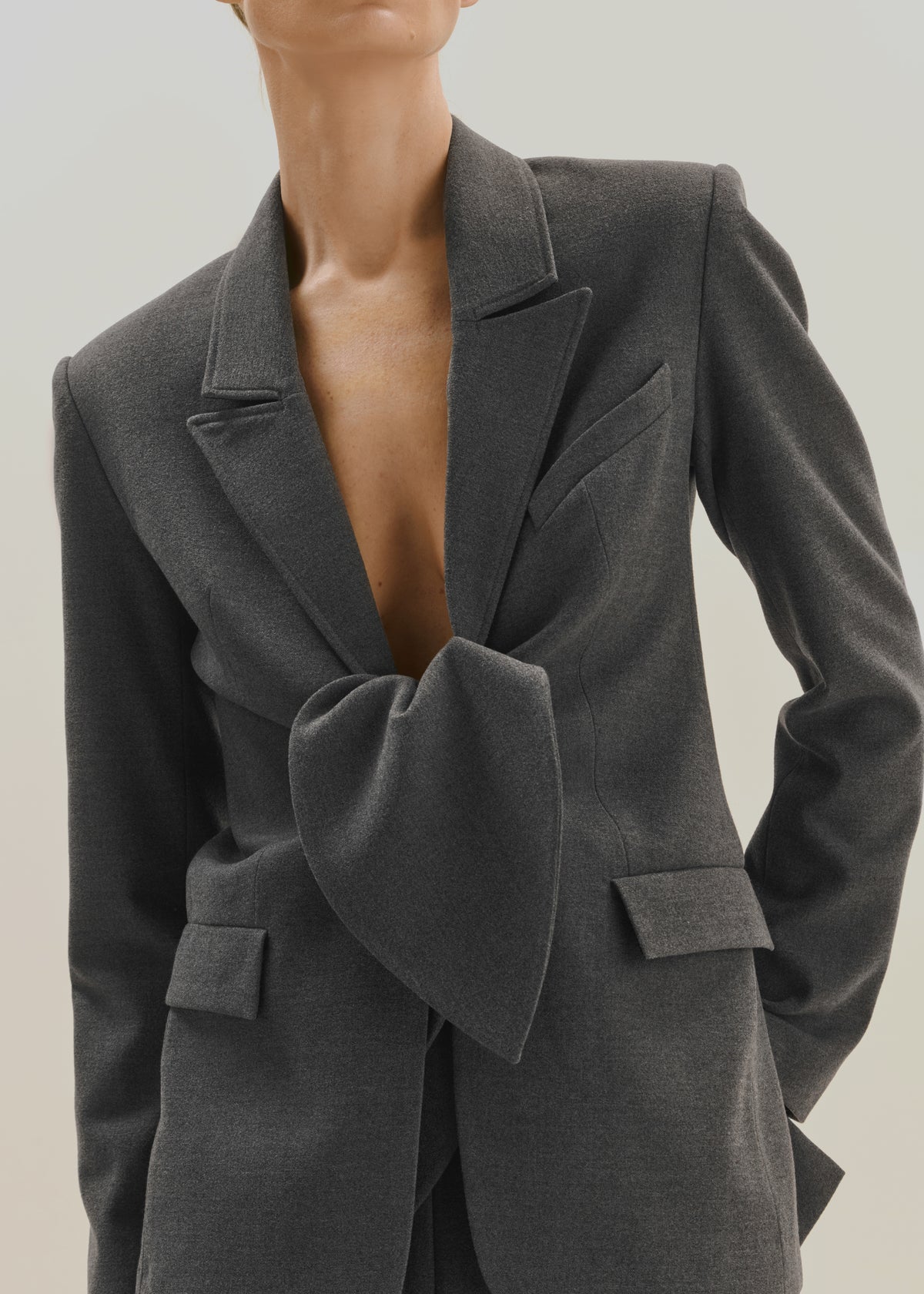 Bevza Hustka Wrap Jacket - Dark Grey