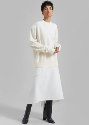 Bevza Midi Asymmetric Skirt - White
