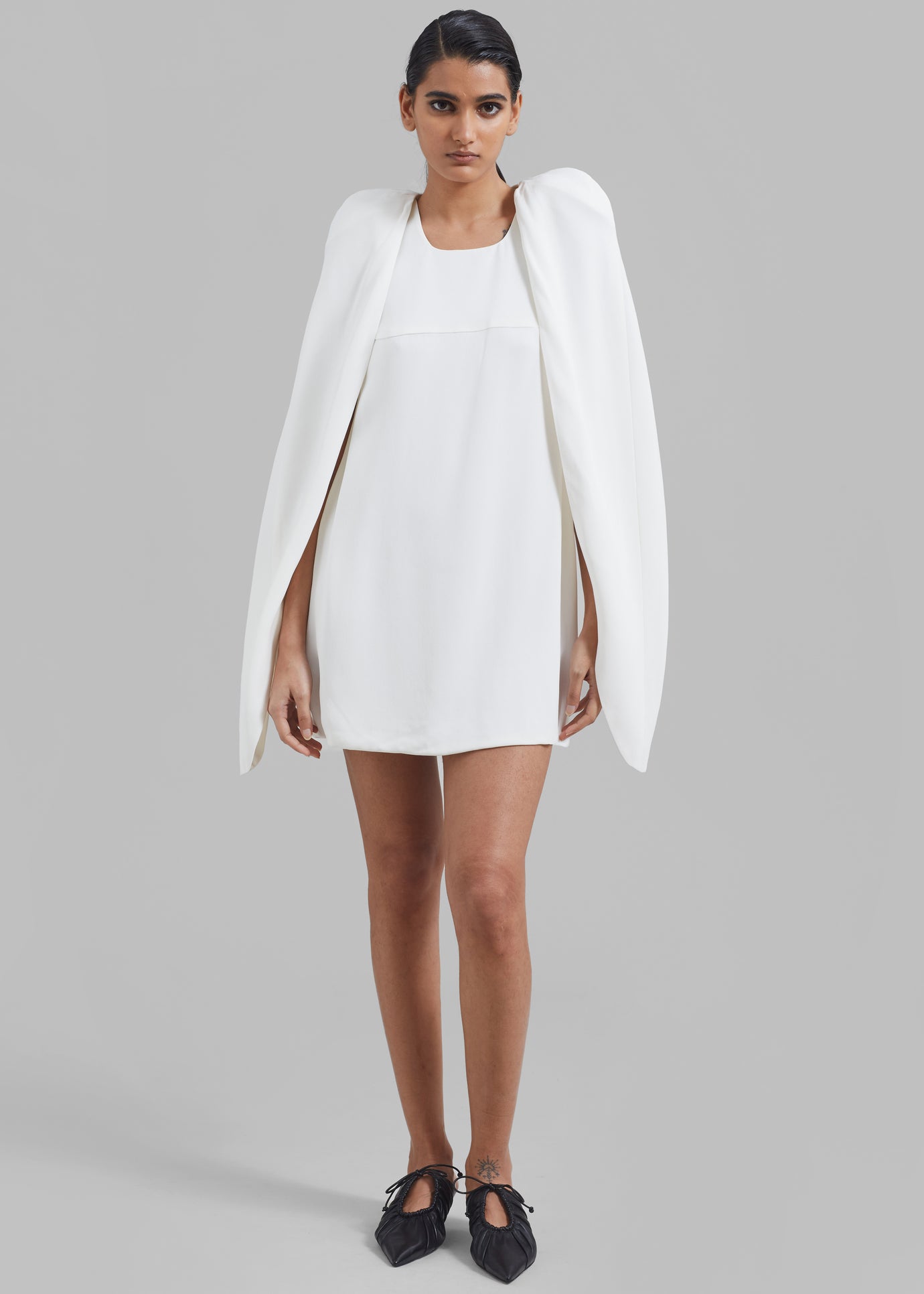 Bevza Mini Dress With Wings - White - 1