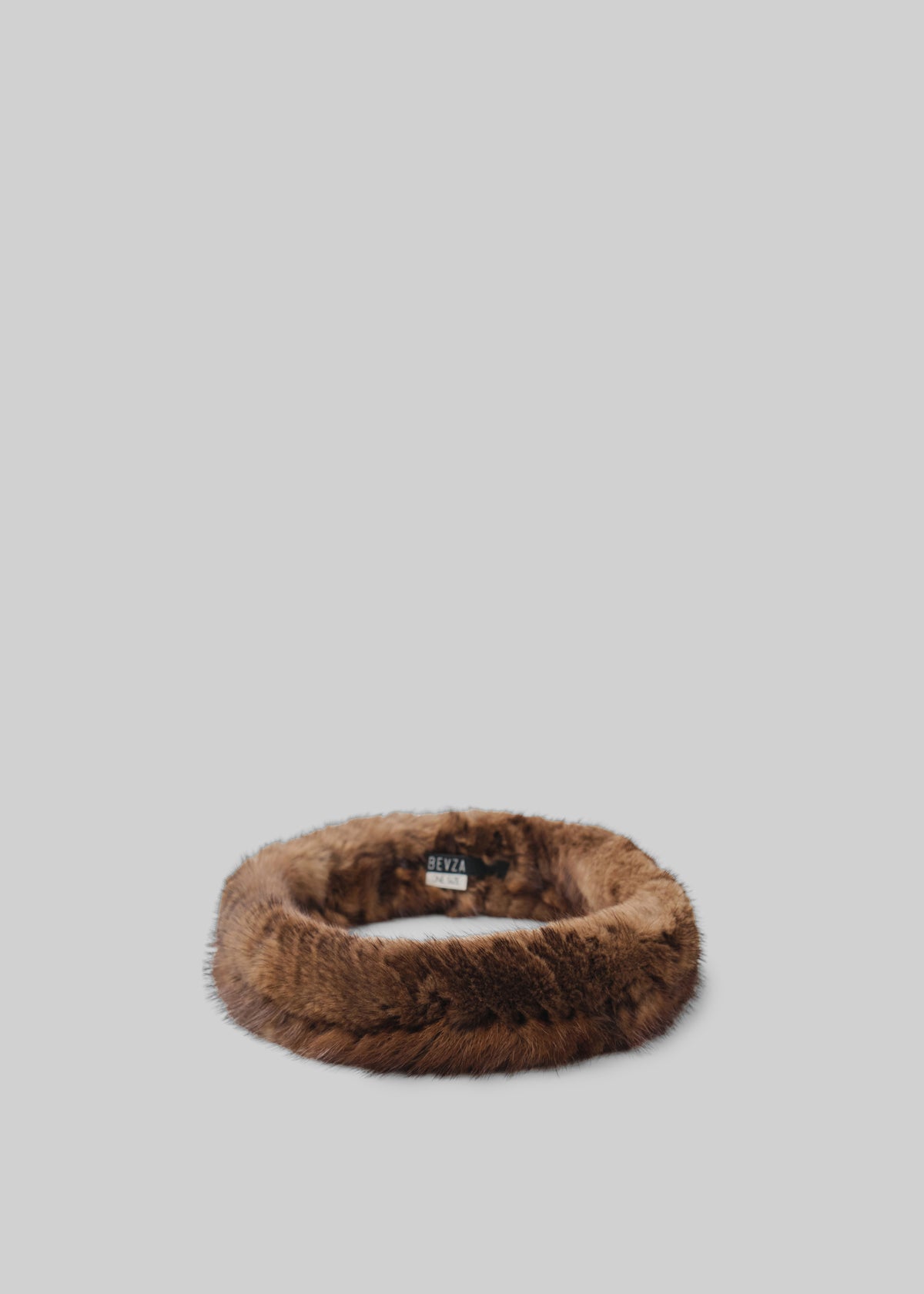 Bevza Mink Kosa Headband - Brown - 2