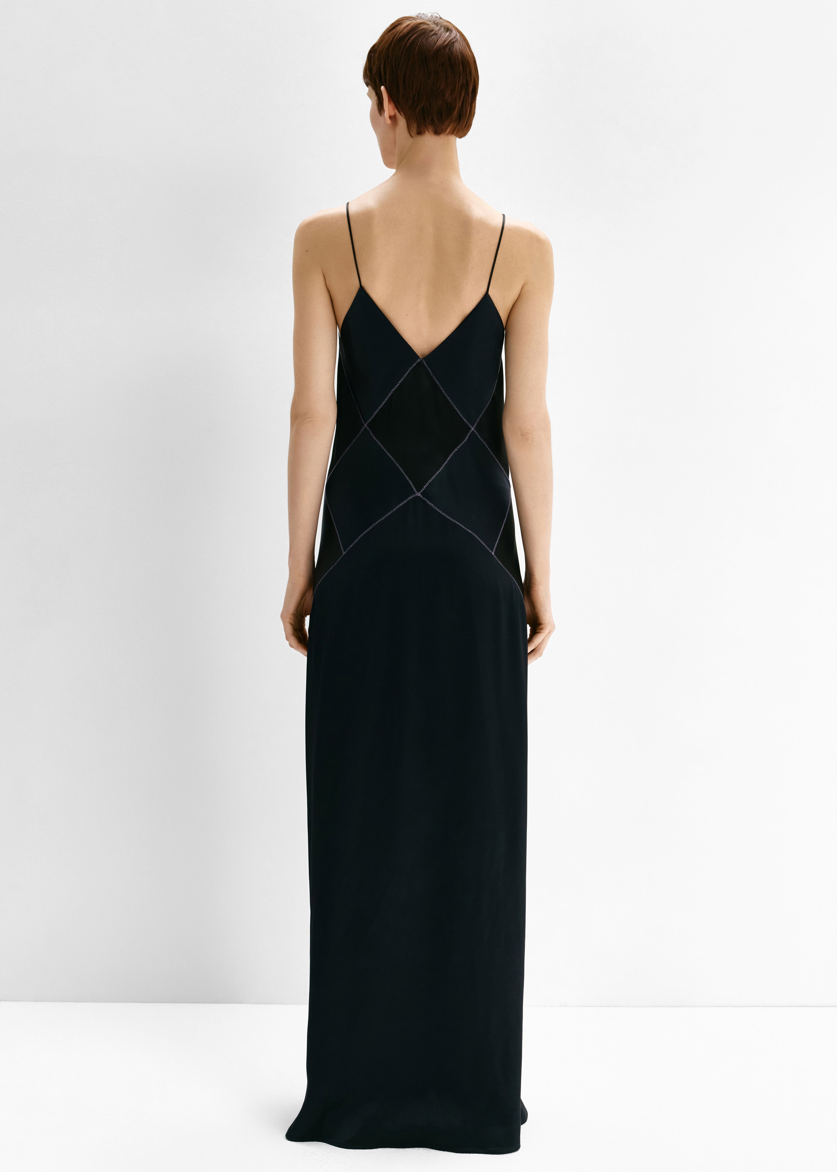 Bevza Rhombuses Dress - Dark Ink Navy/Black - 5