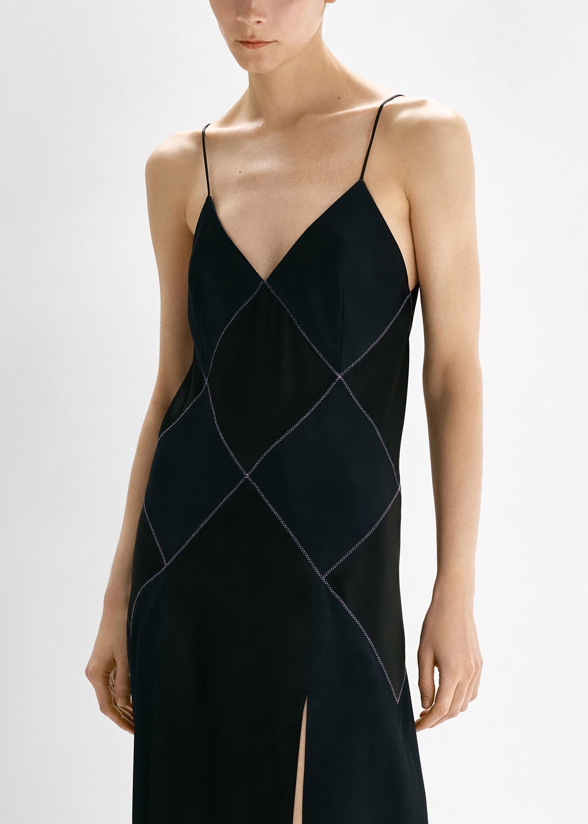 Bevza Rhombuses Dress - Dark Ink Navy/Black - 2