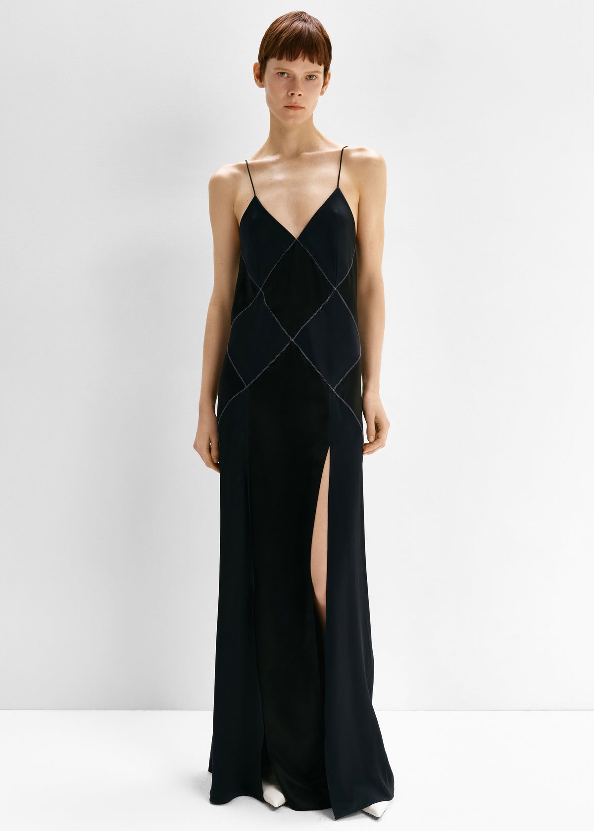 Bevza Rhombuses Dress - Dark Ink Navy/Black - 3