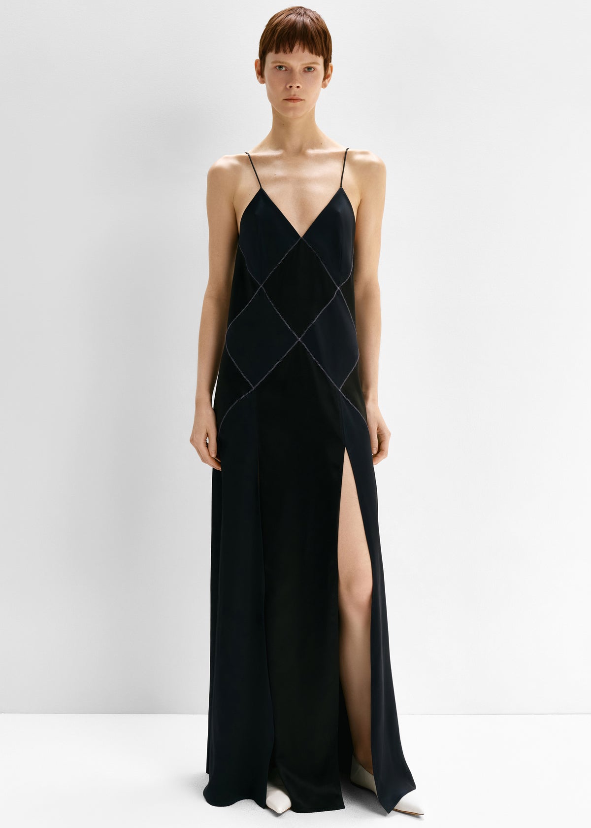 Bevza Rhombuses Dress - Dark Ink Navy/Black - 4