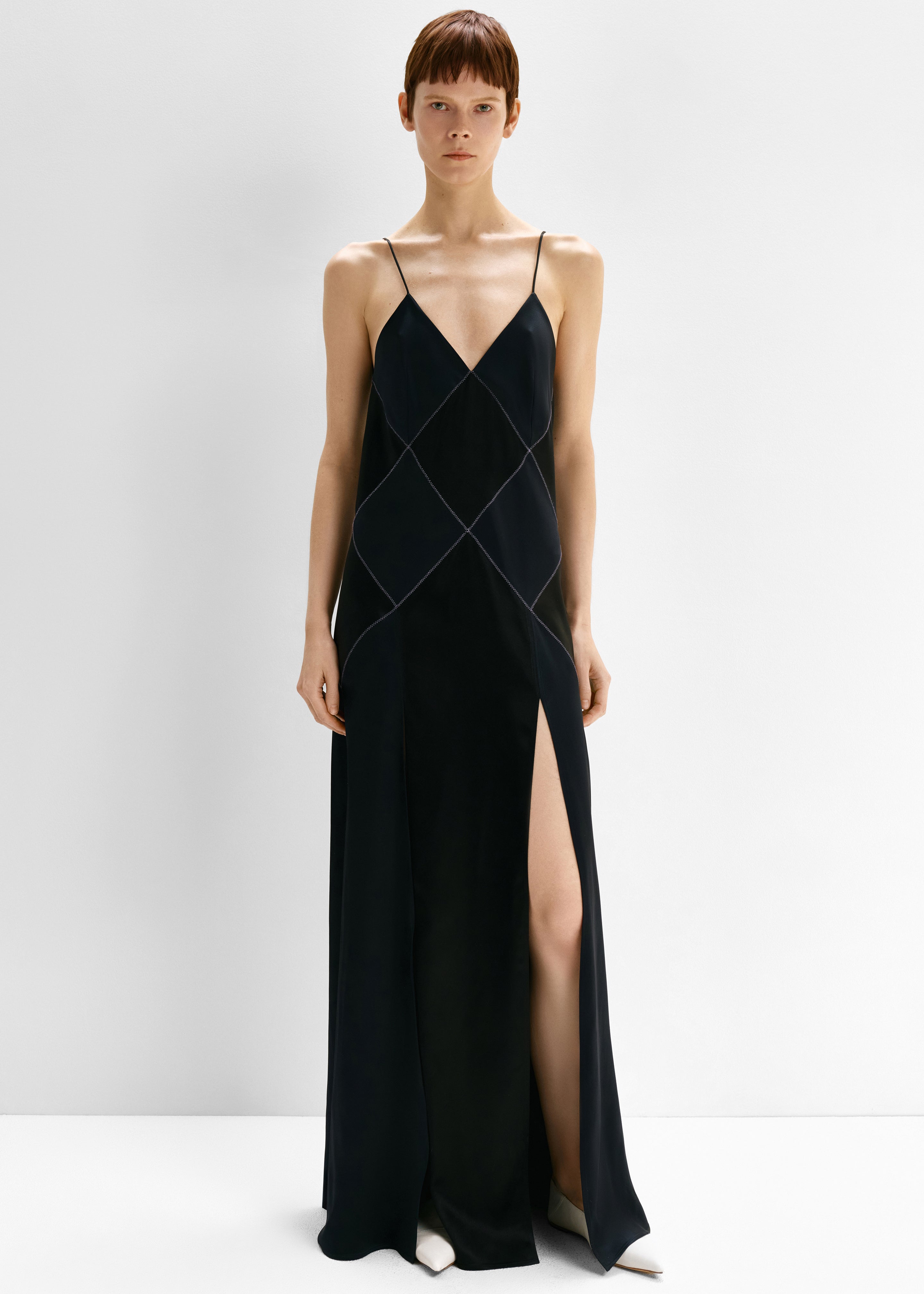 Bevza Rhombuses Dress - Dark Ink Navy/Black - 4