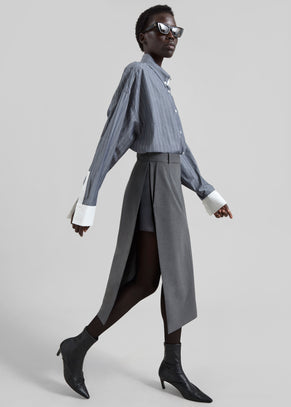 Bevza Skirt With Slits - Dark Grey