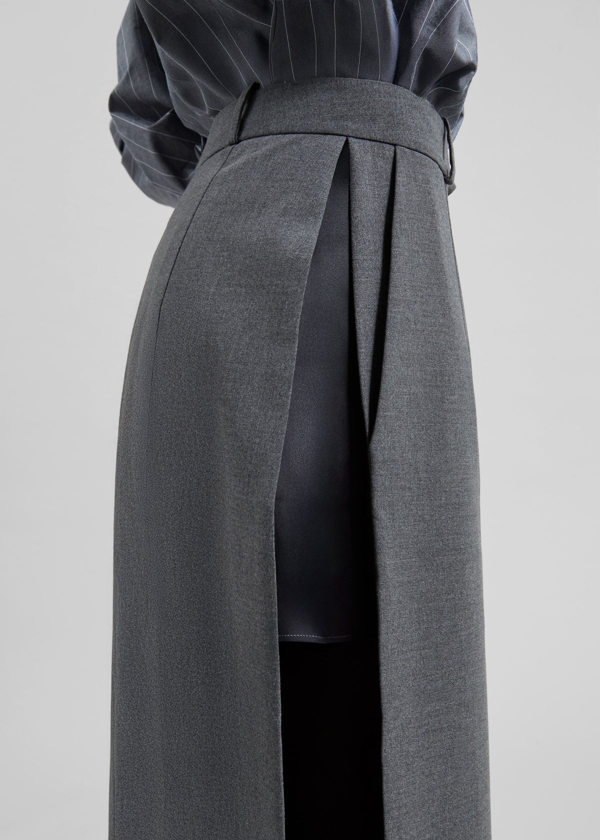 Bevza Skirt With Slits - Dark Grey - 3