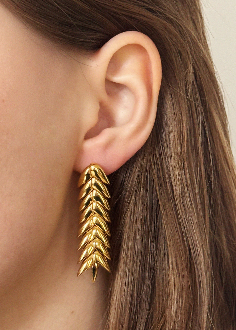 Bevza Spikelet Medium Earrings - Gold - 1