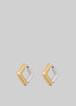 Bevza Square Earrings - Golden/Silver