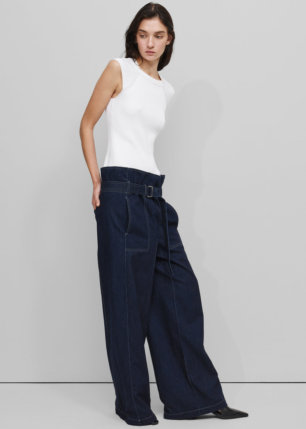 Bevza Square Jeans - Navy
