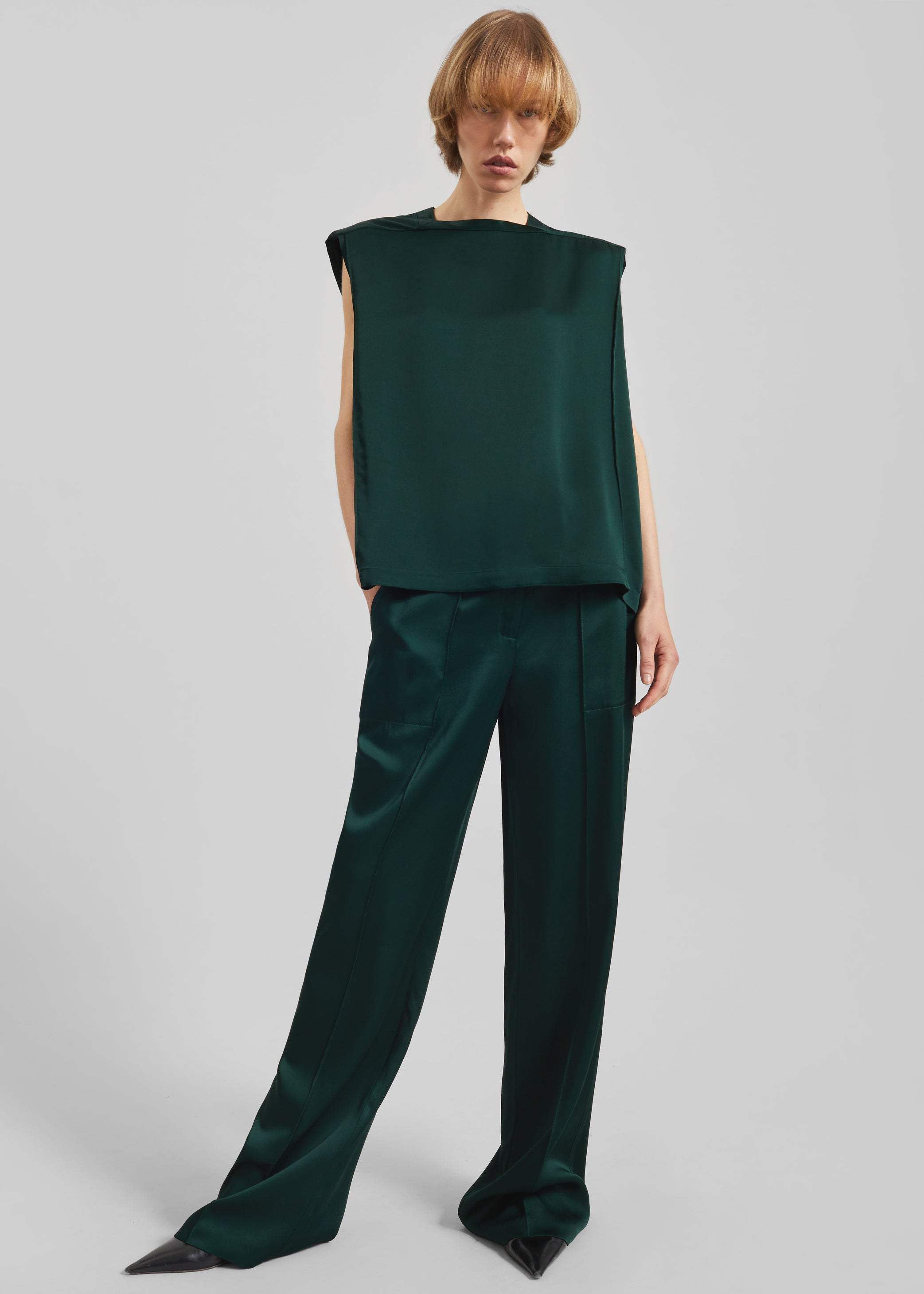 Shop the look image for Bevza Bra Closure Trousers - Dark Green