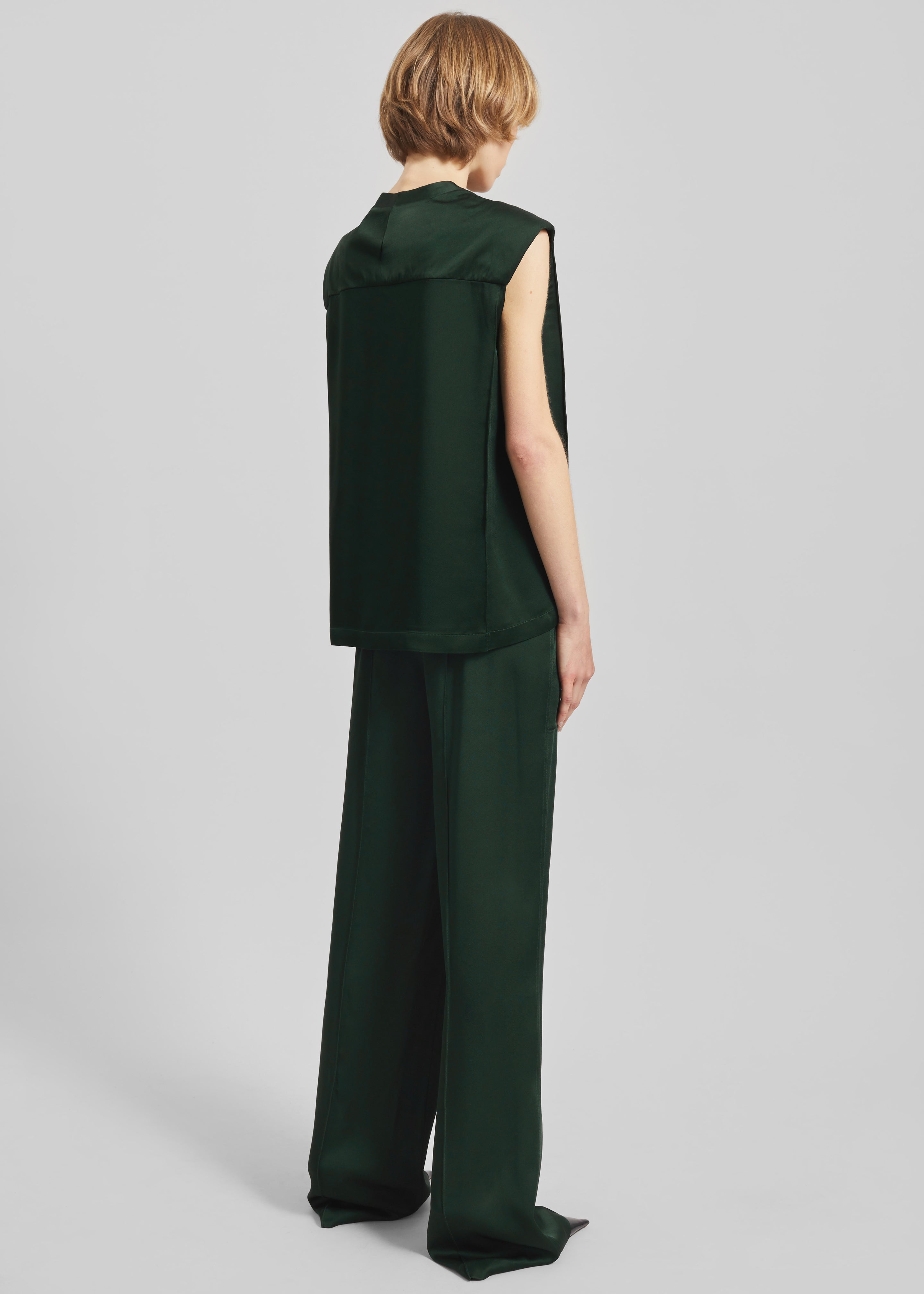 Bevza Square Neck Top - Dark Green - 7