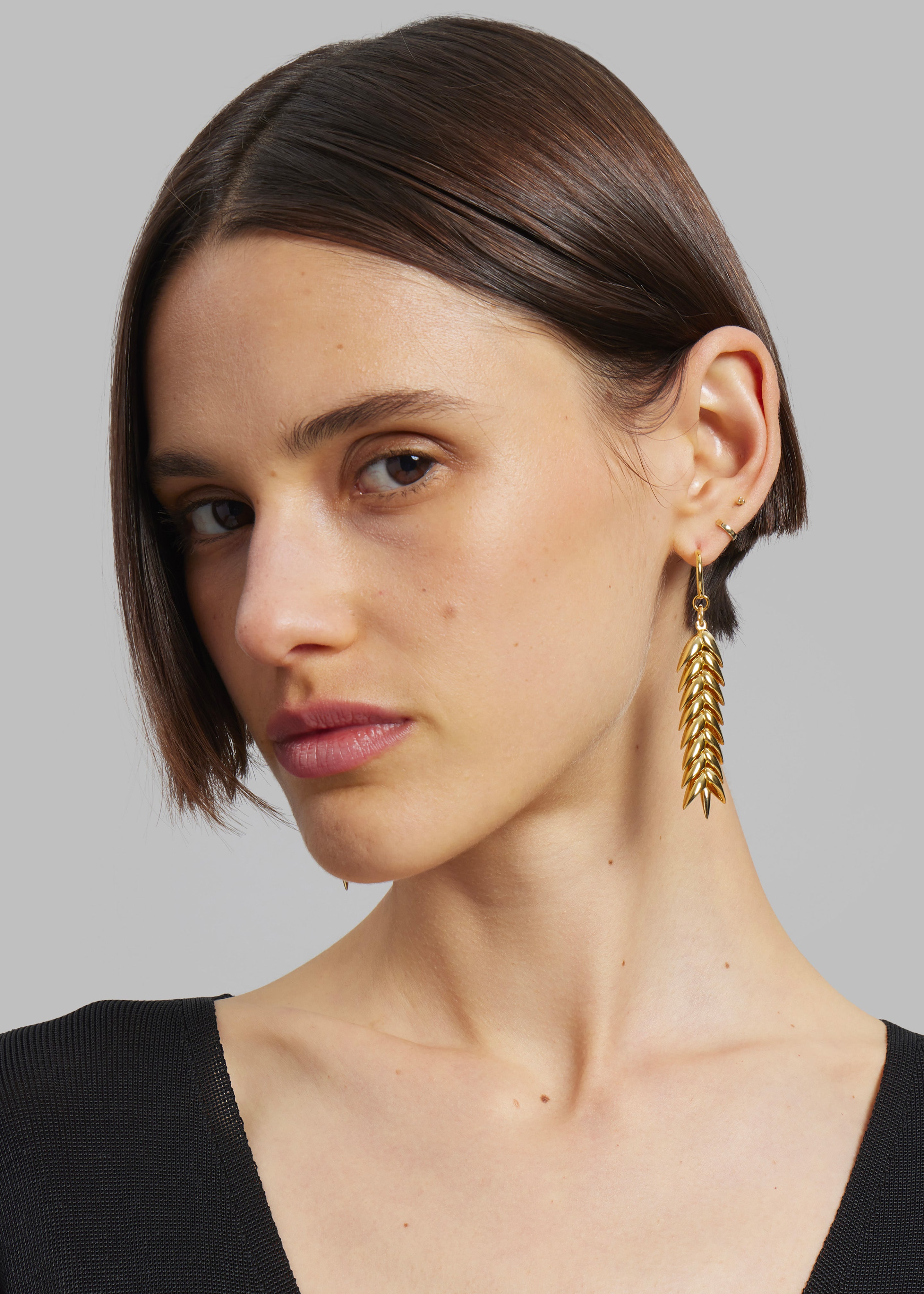 Bevza Spikelet Medium Earrings - Gold - 3
