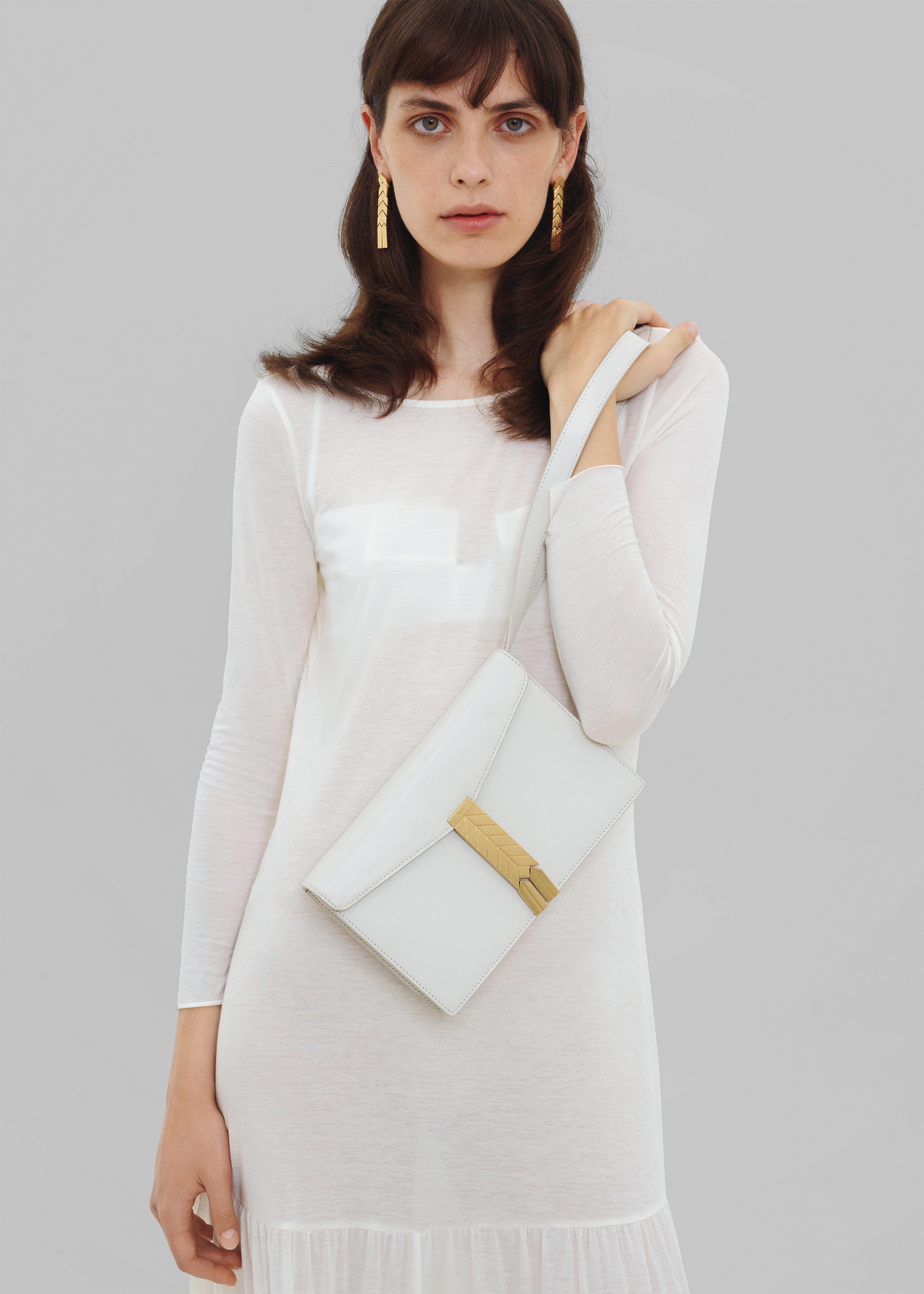 Bevza Transparent Long Dress - Ivory - 2