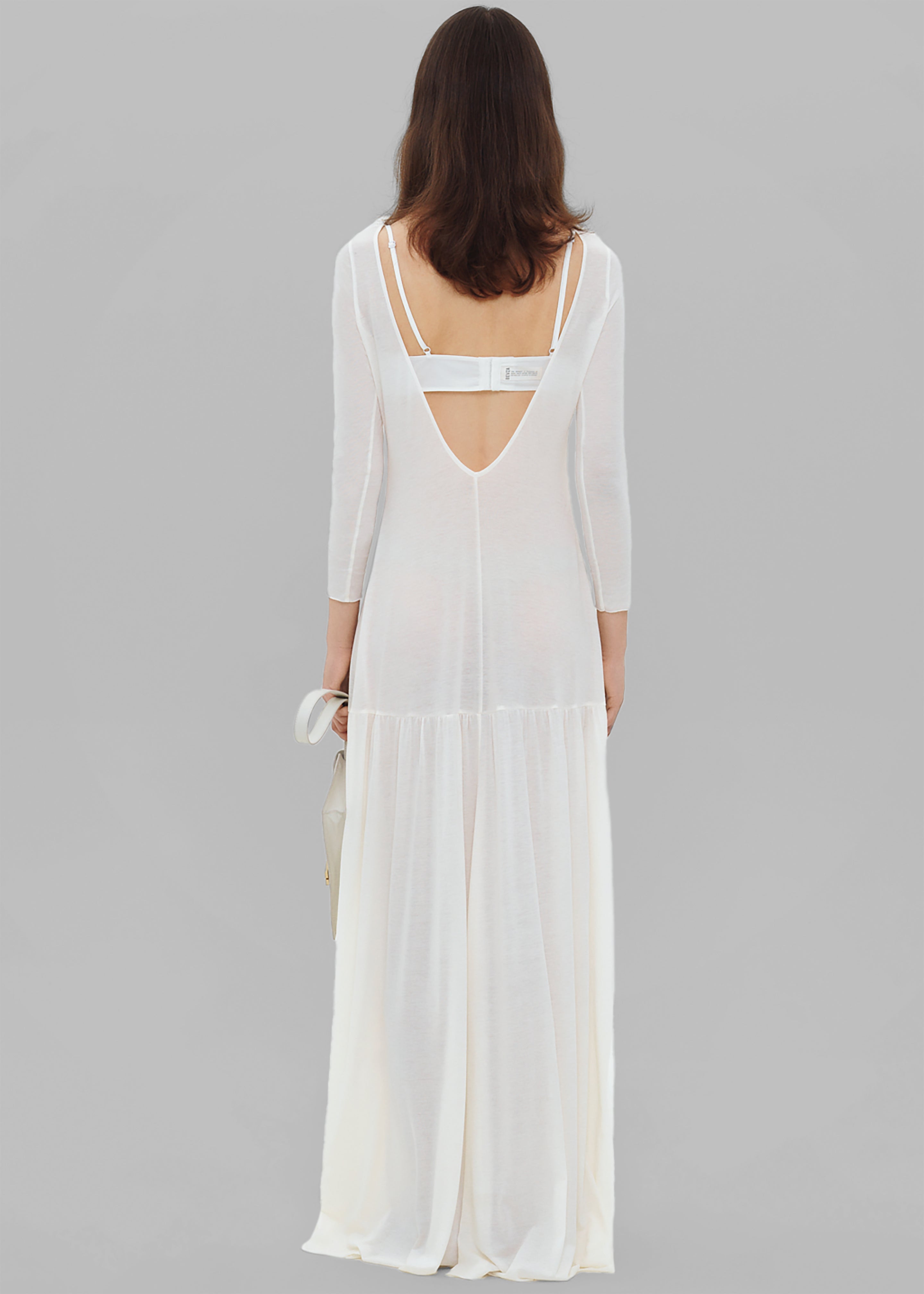 Bevza Transparent Long Dress - Ivory - 4