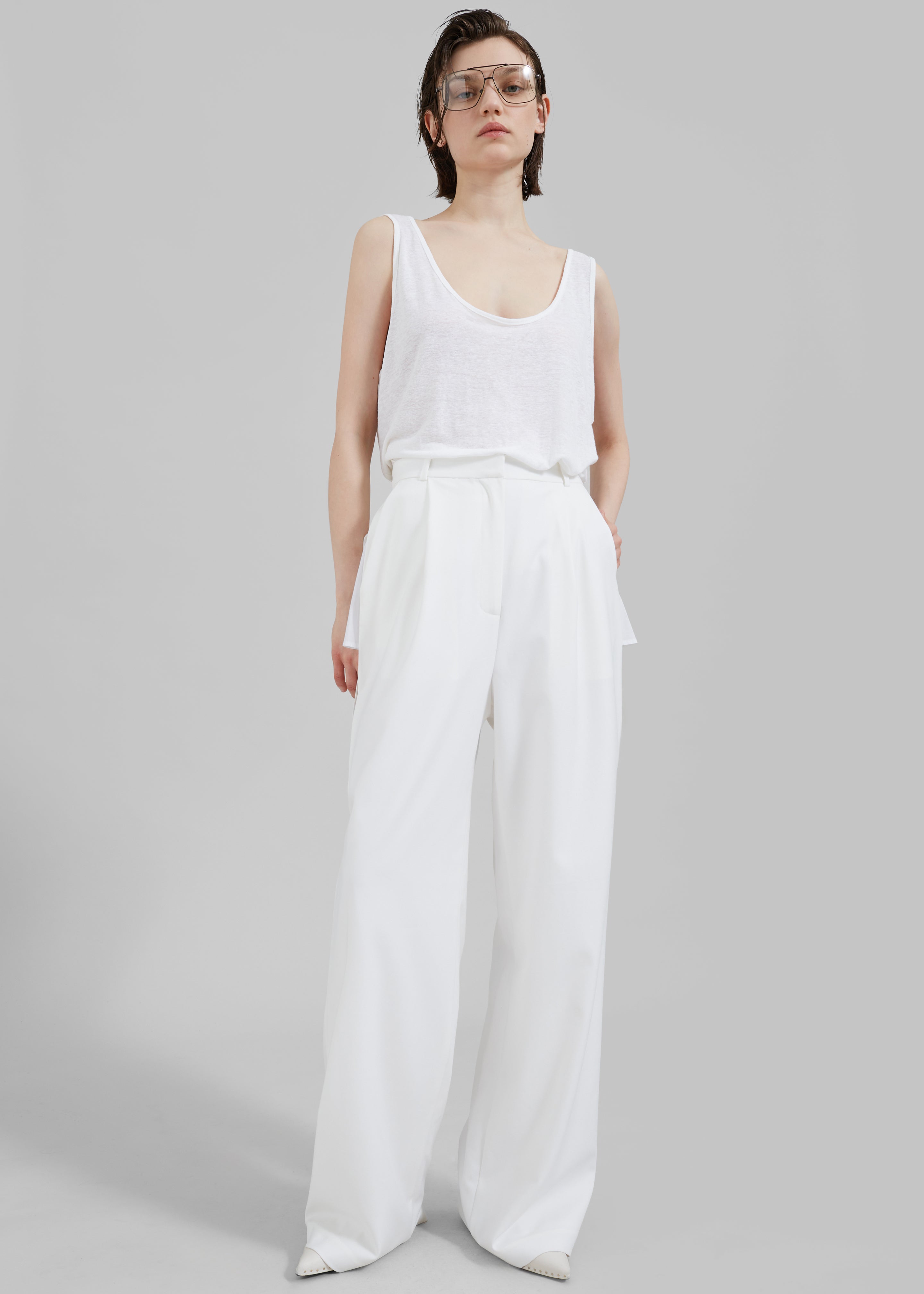 Bevza Trousers With Slits - Ivory - 5