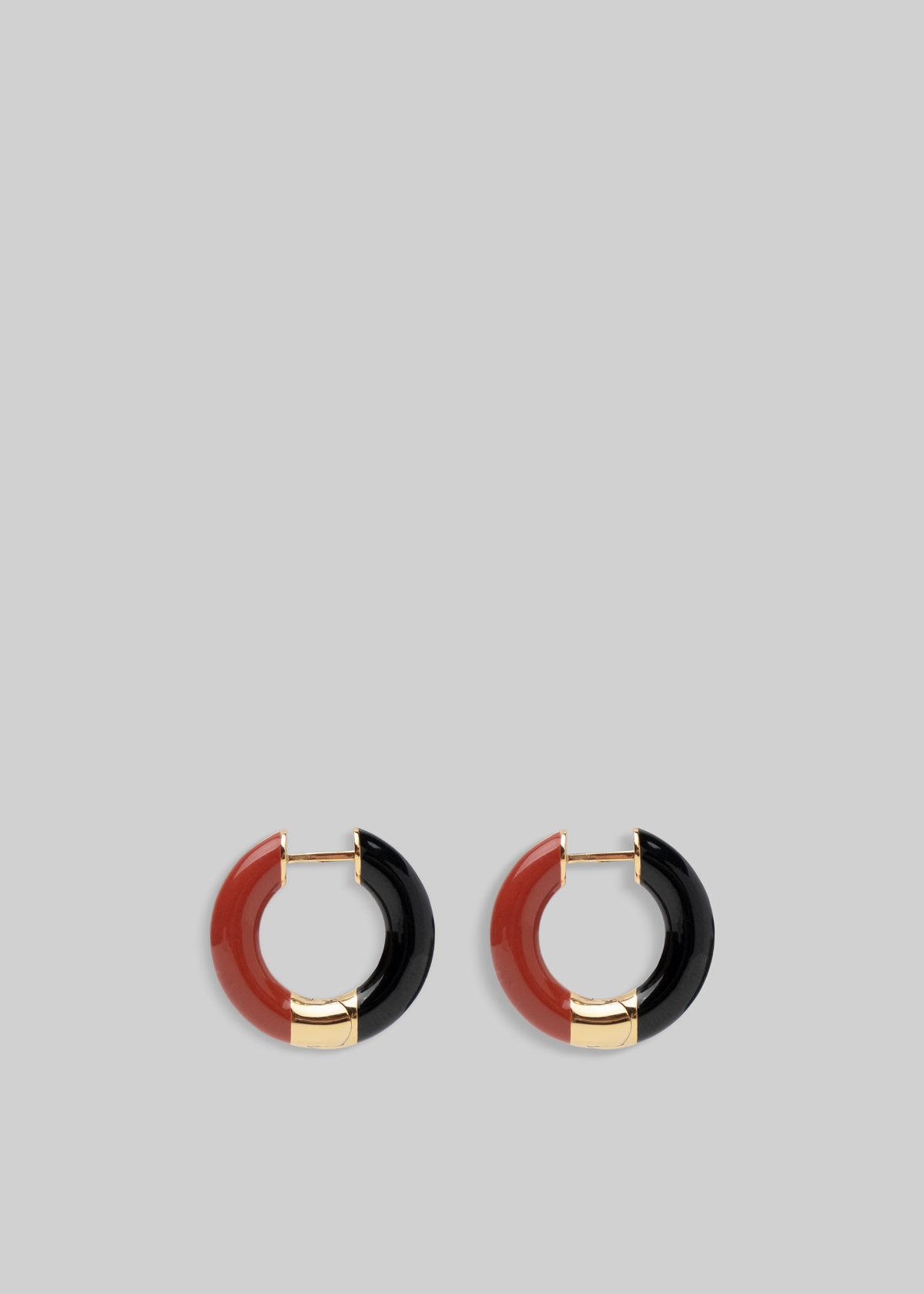 Bevza Two-Color Earrings - Red/Black - 1