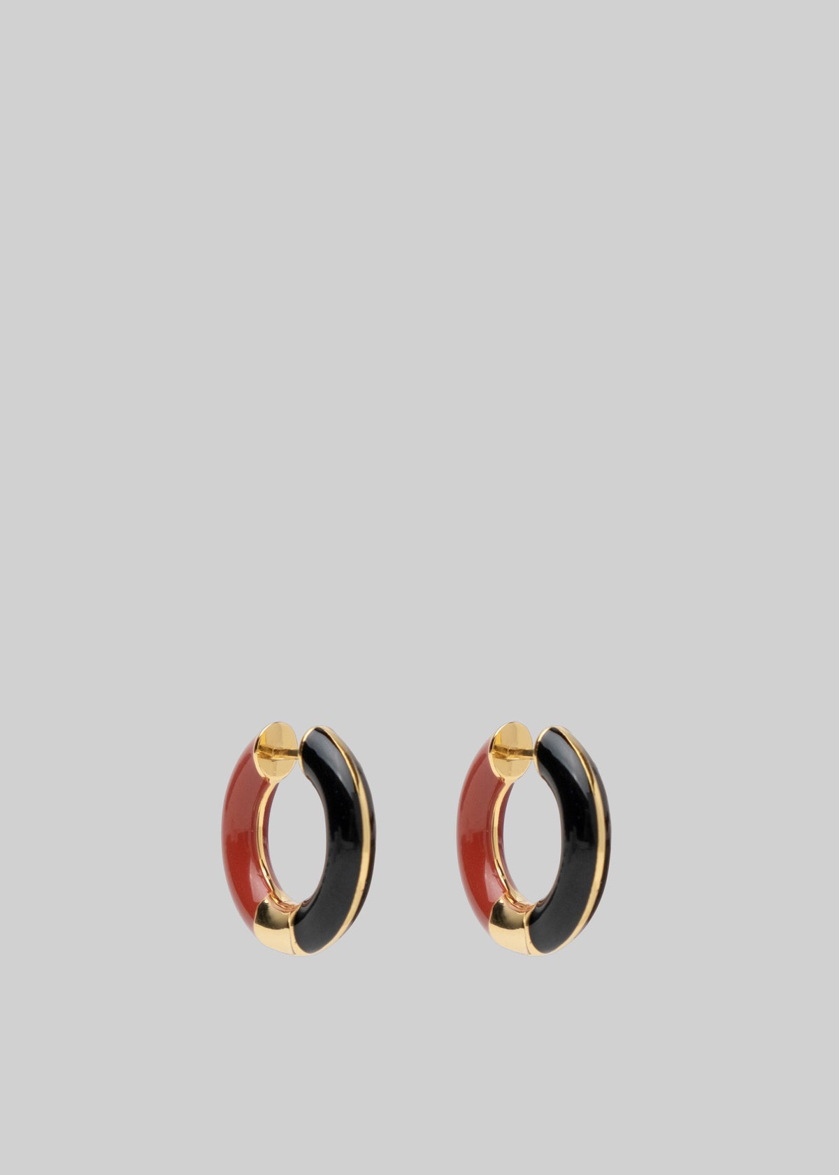 Bevza Two-Color Earrings - Red/Black - 4