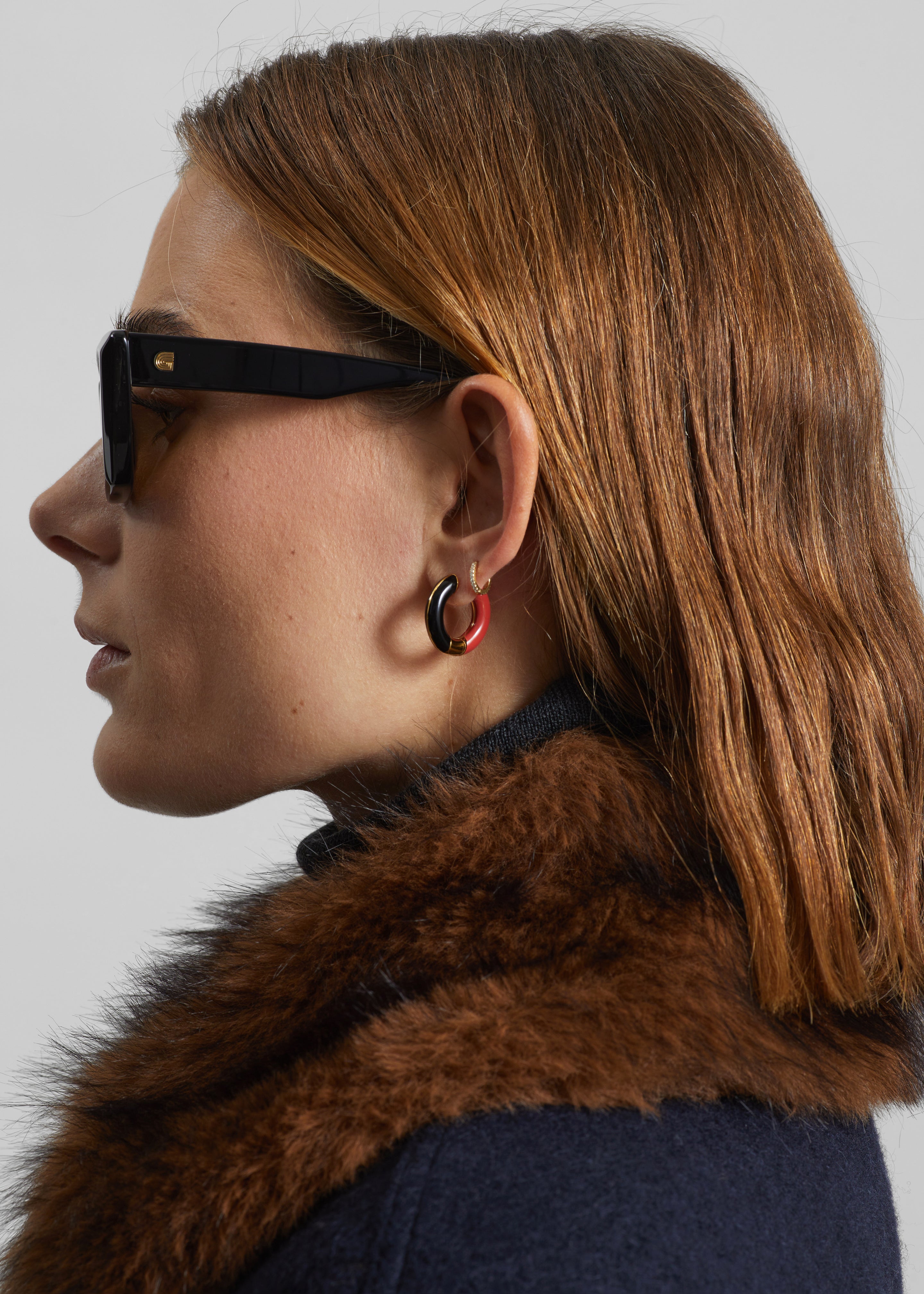 Bevza Two-Color Earrings - Red/Black - 2