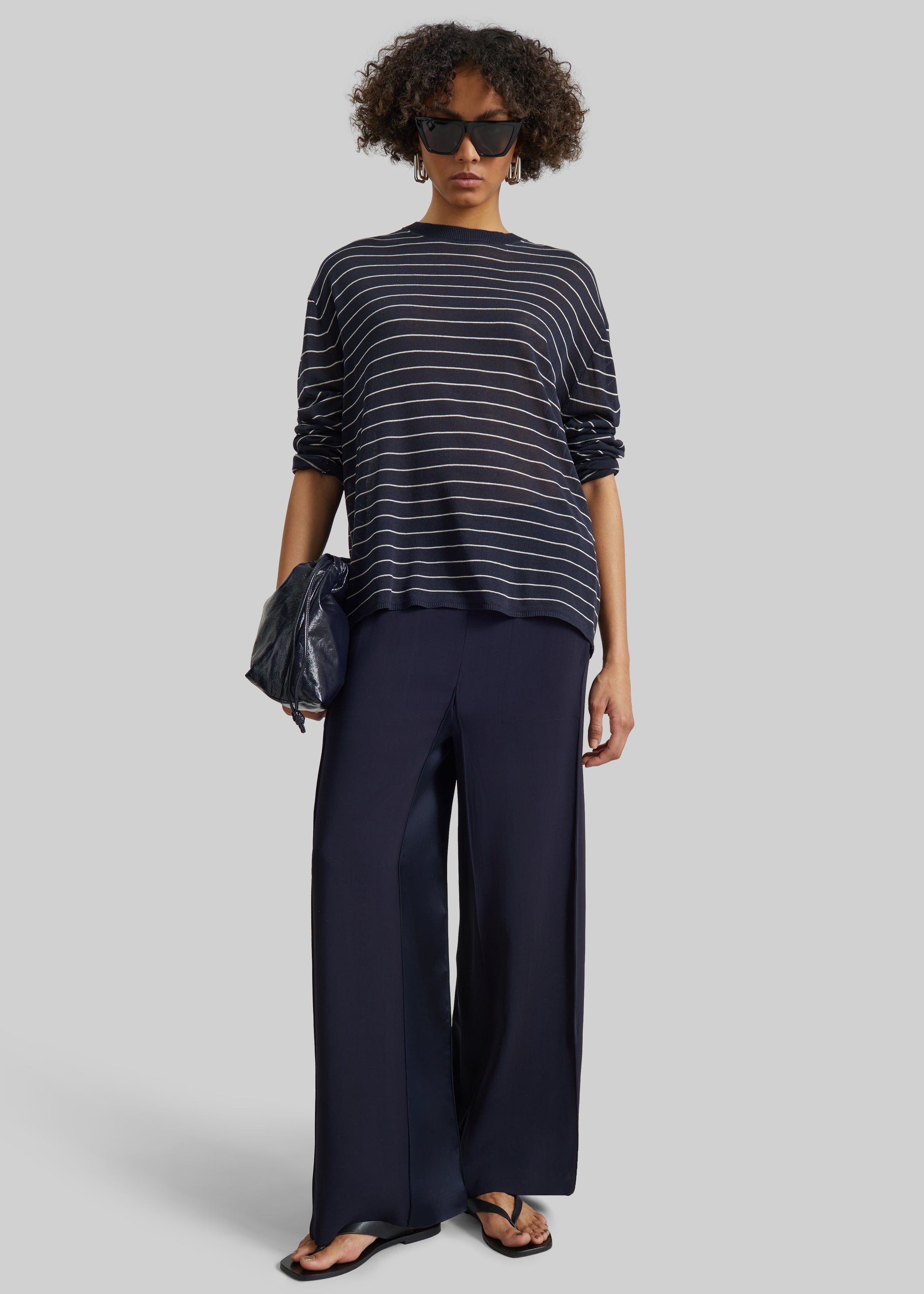 Shop the look image for Bevza Wide Leg Culottes - Dark Ink Navy
