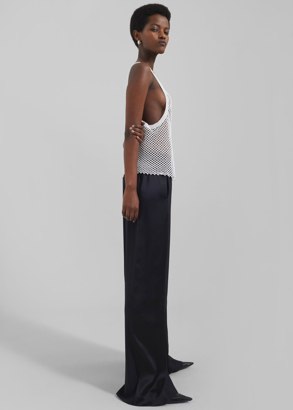 Bevza Wide-Leg Trousers - Black