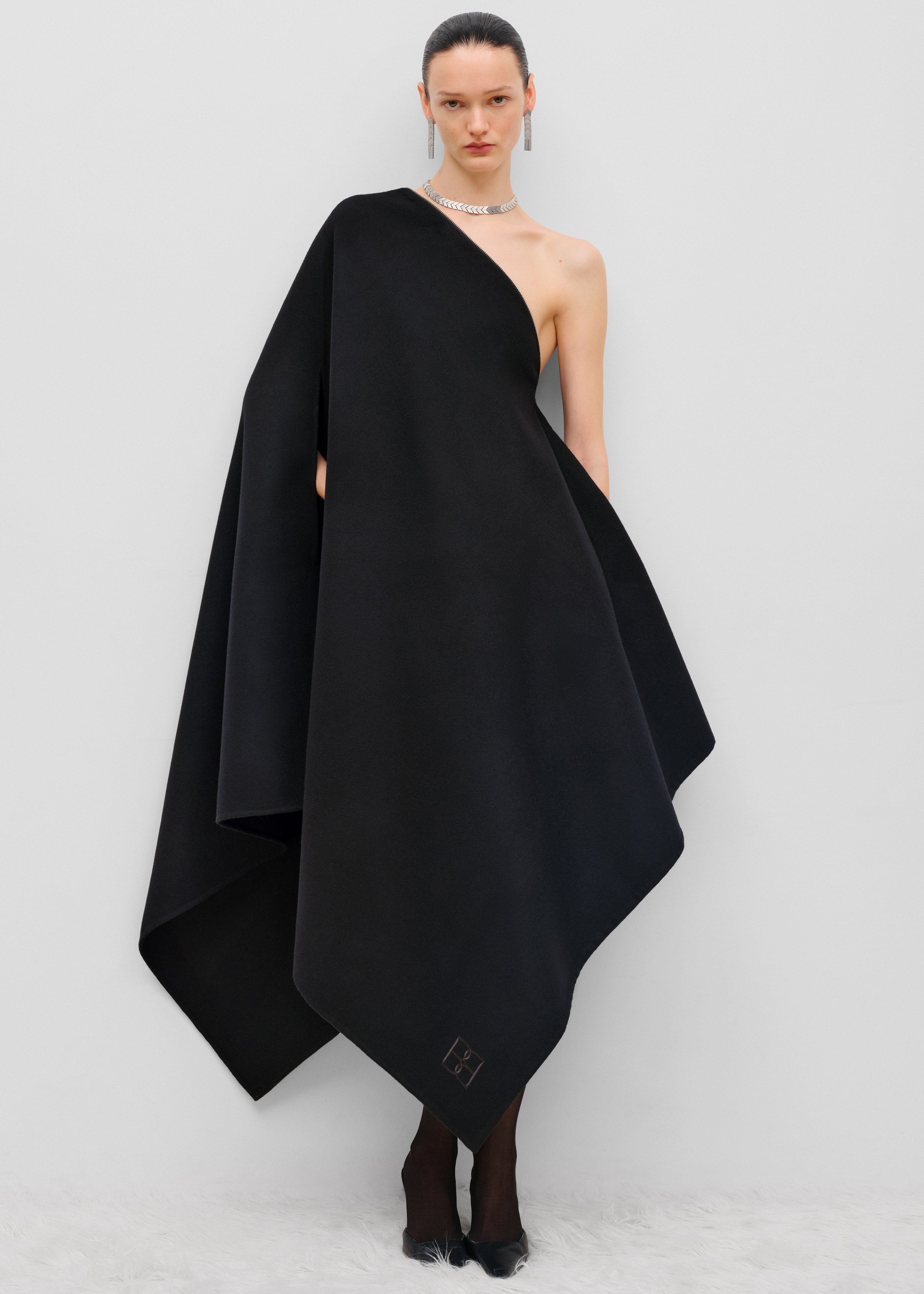 Bevza Zipper Cape - Black - 2