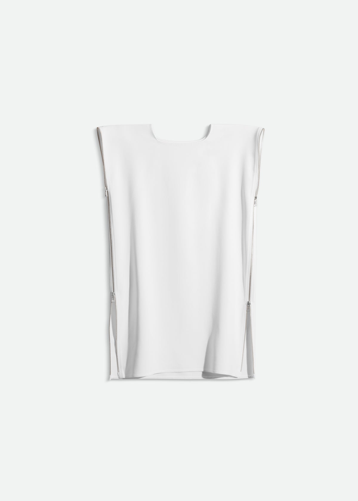 Bevza Zipper Tunic Top - White - 5