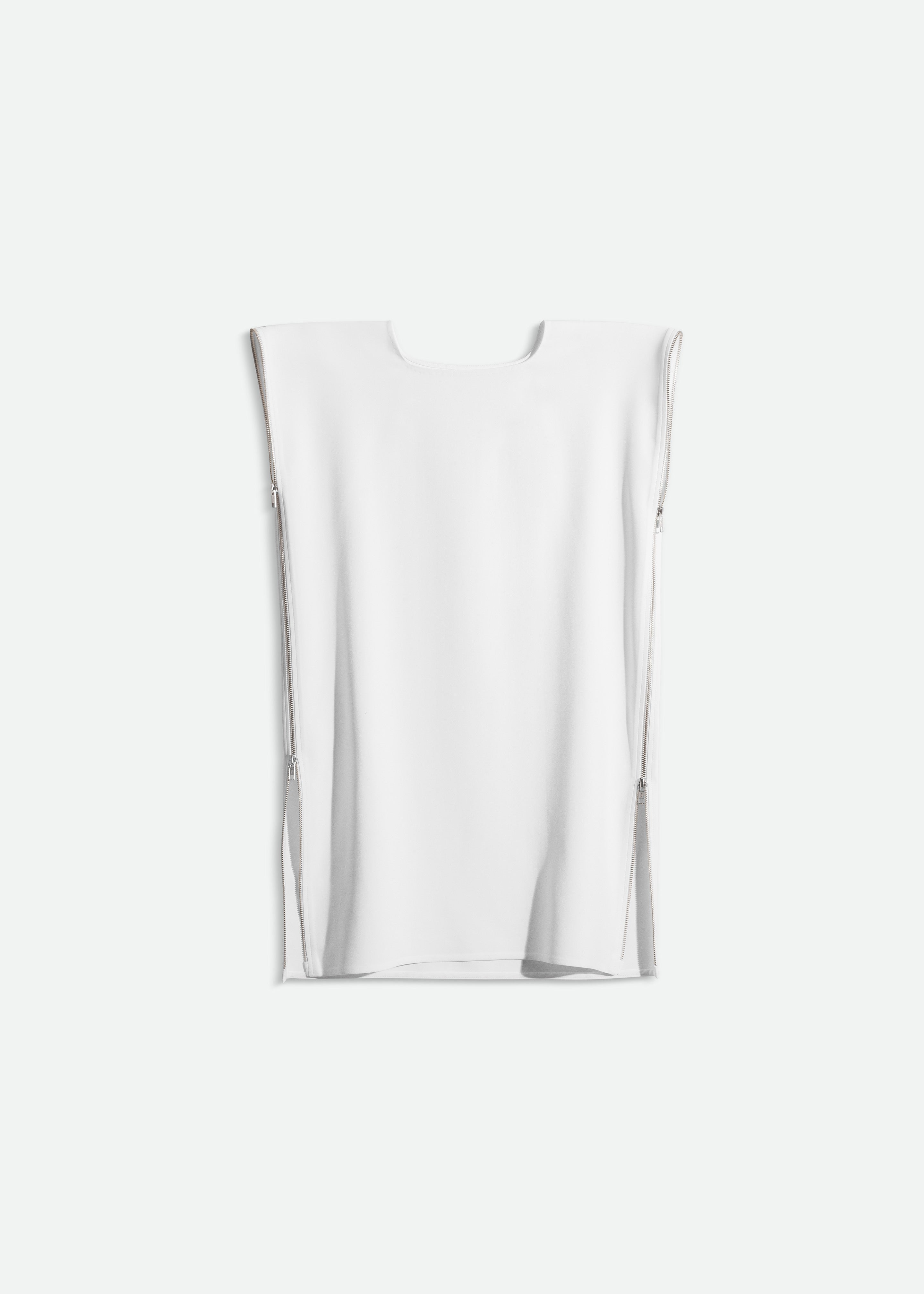 Bevza Zipper Tunic Top - White - 5