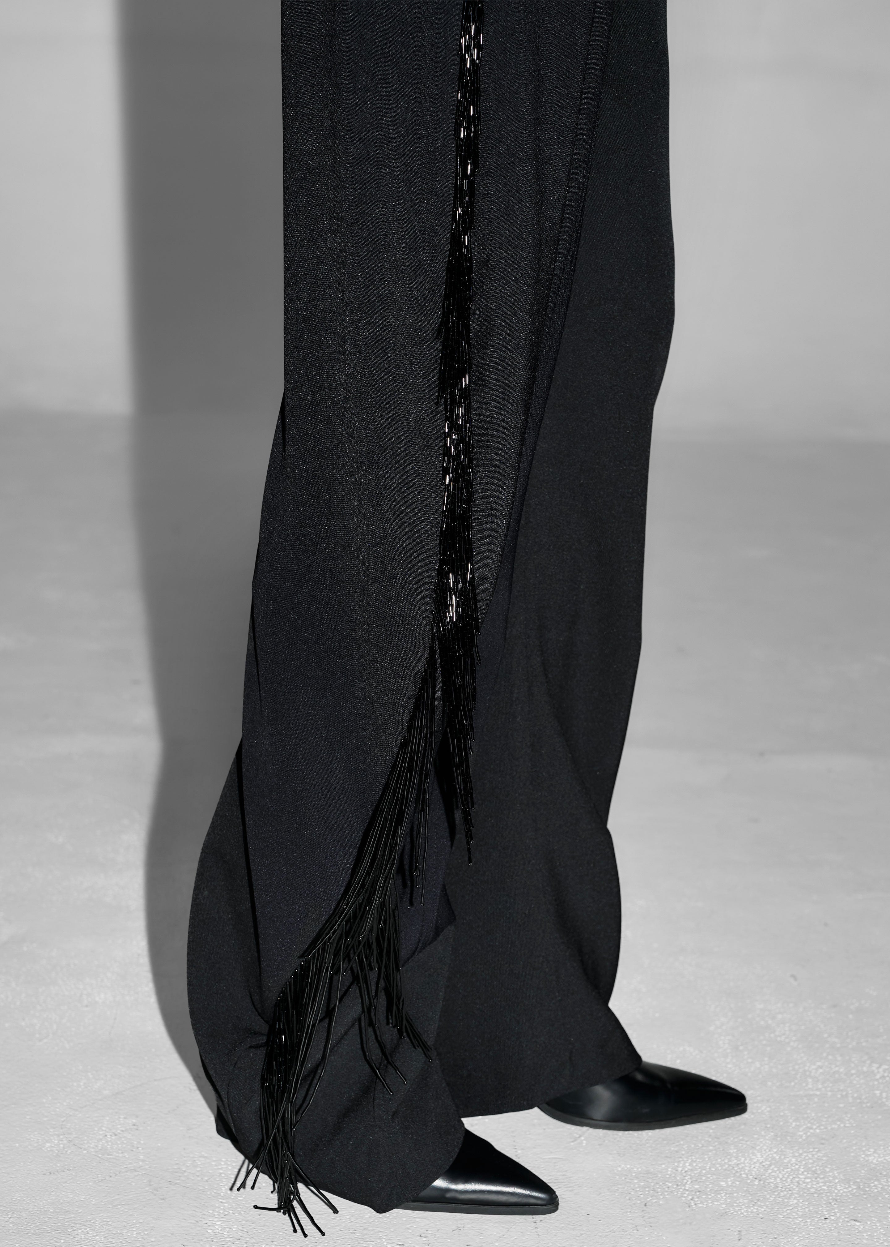 Bianca Fringed Barrel Leg Pants - Black – The Frankie Shop