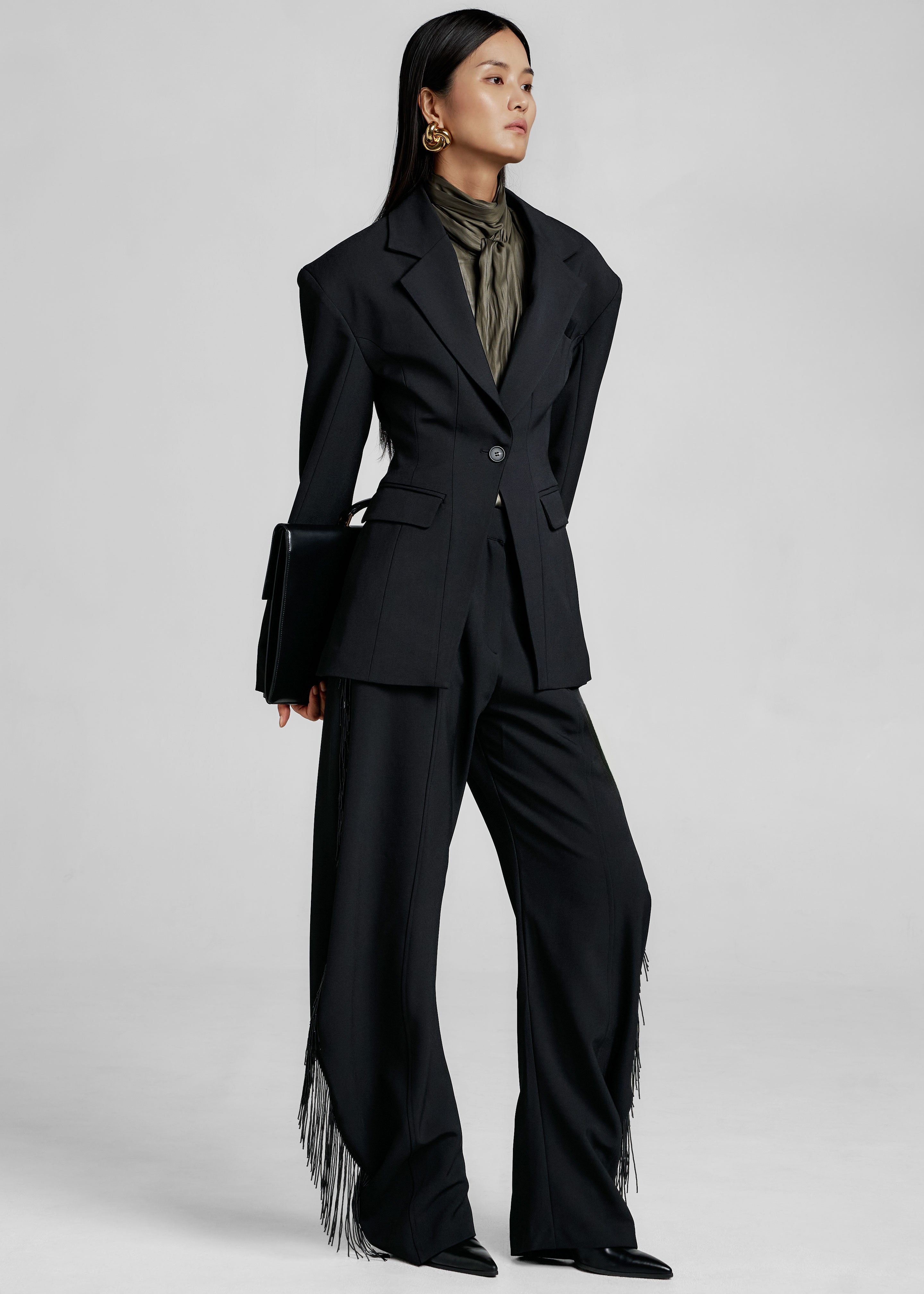 Bianca Hourglass Blazer - Black - 5