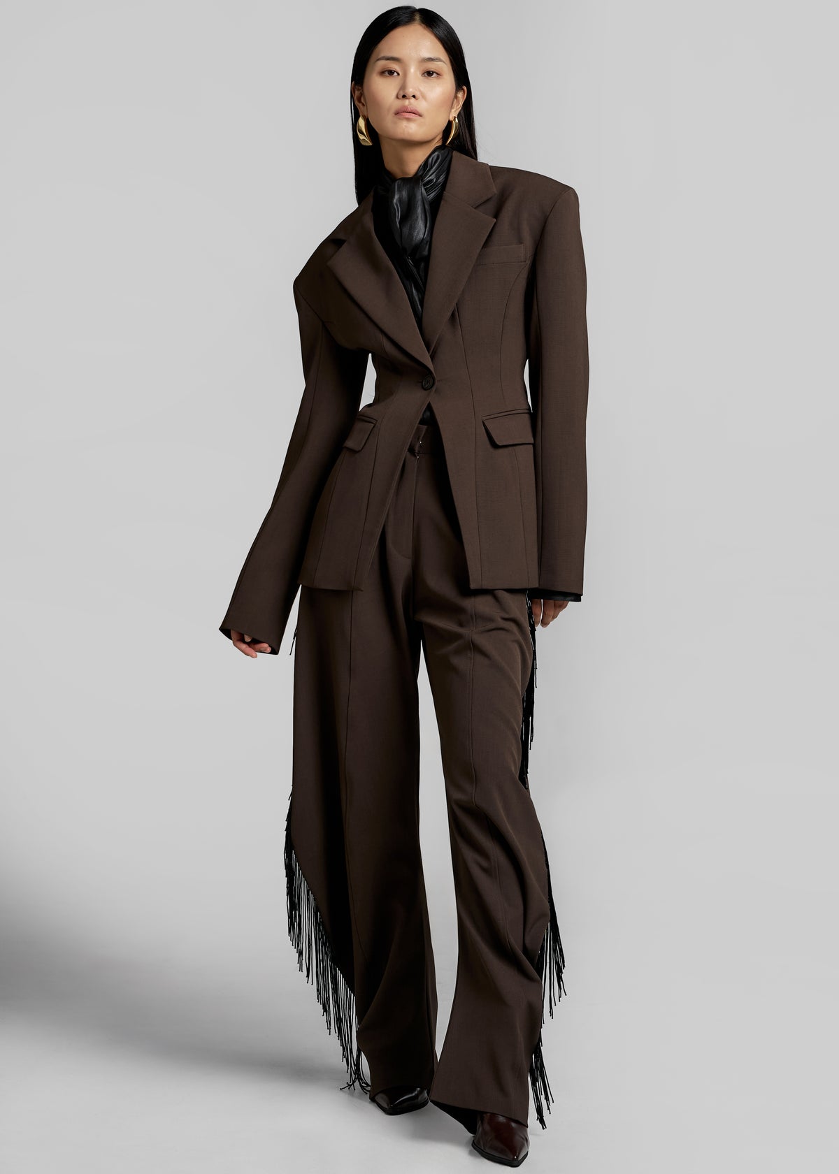 Bianca Hourglass Blazer - Brown - 3