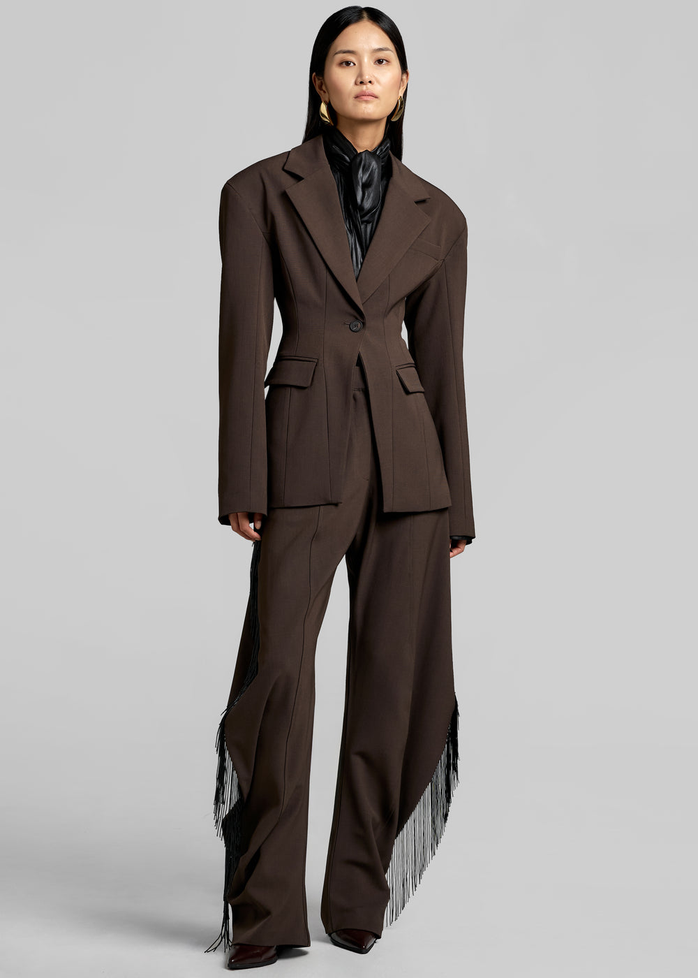 Bianca Hourglass Blazer - Brown - 1