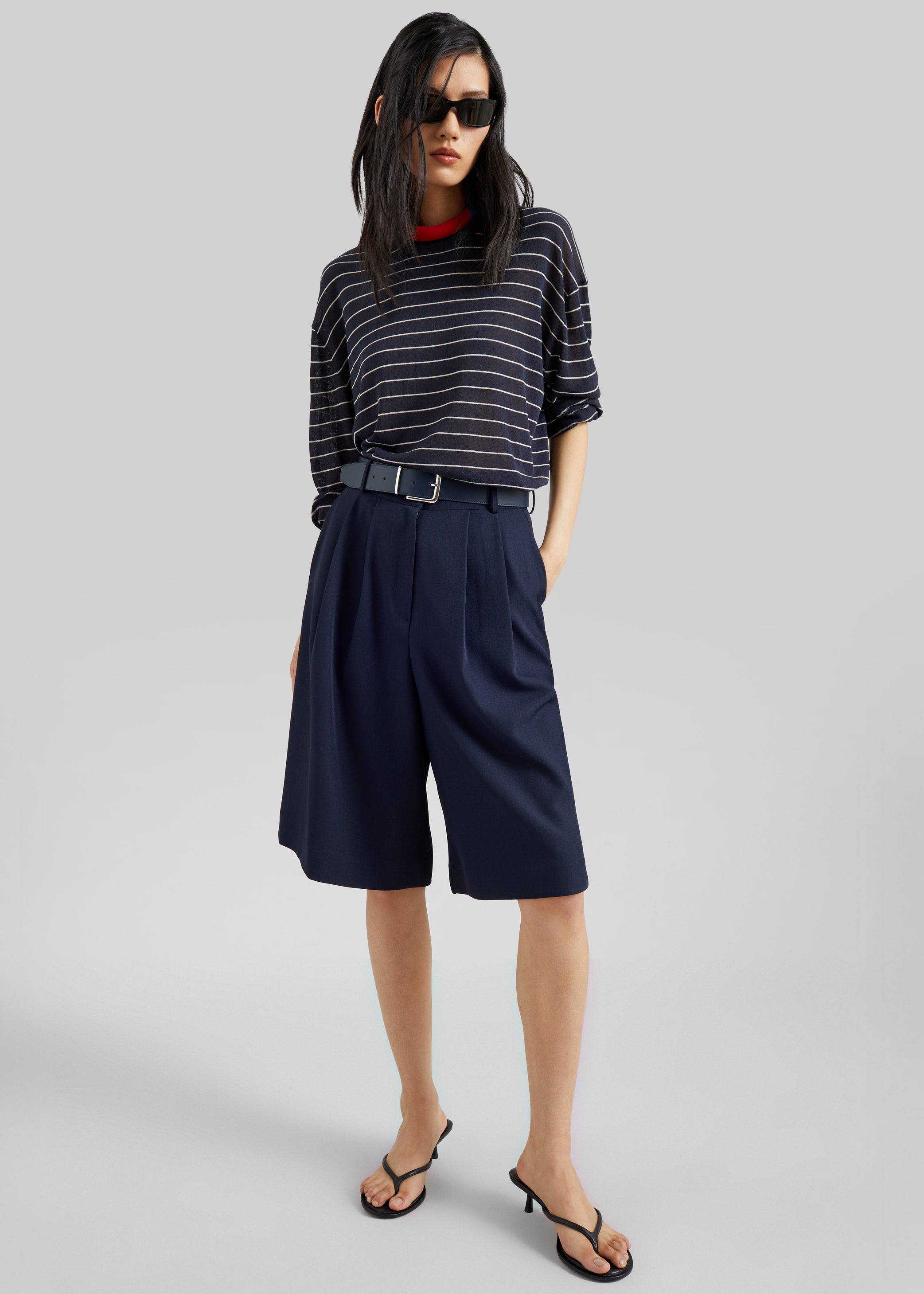 Shop the look image for Biarritz Fine Knit Pullover - Navy/White Stripe