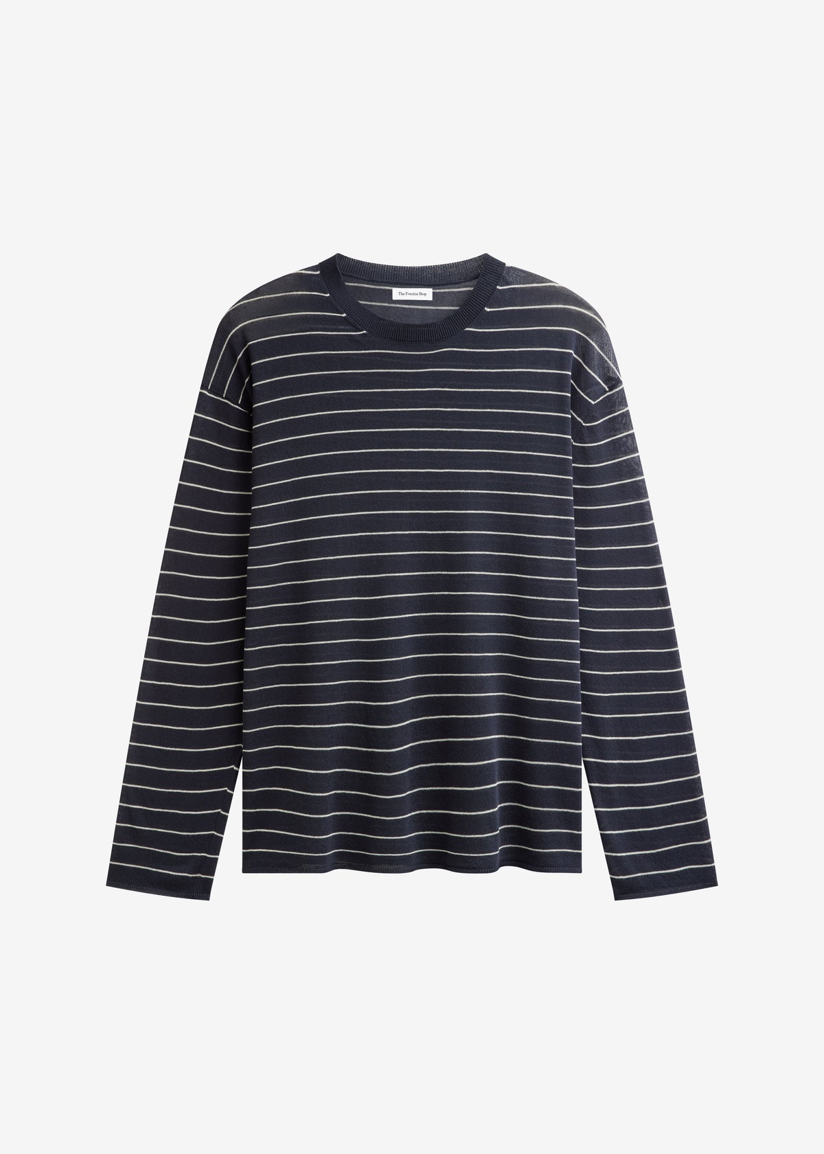 Biarritz Fine Knit Pullover - Navy/White Stripe - 9