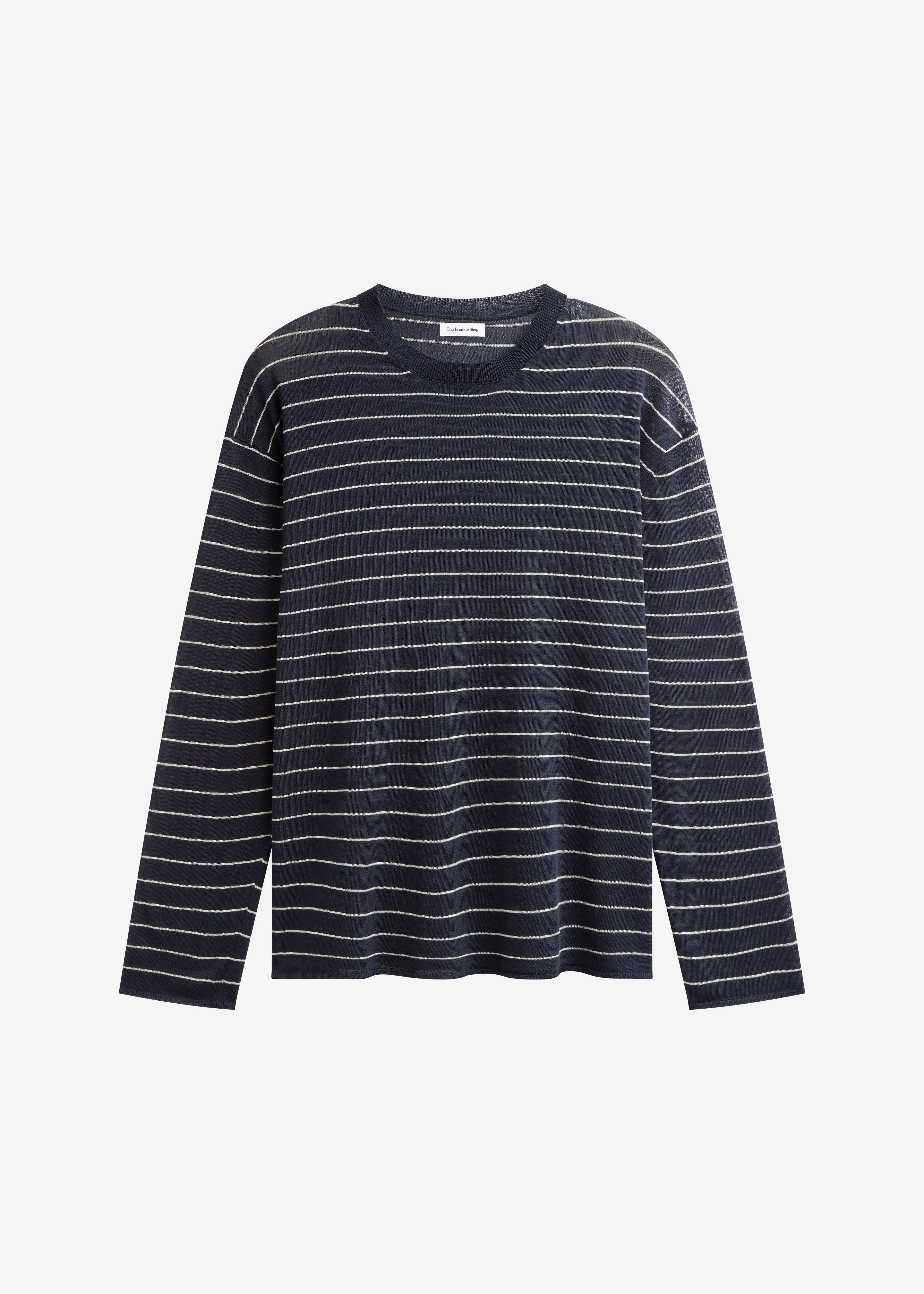 Biarritz Fine Knit Pullover - Navy/White Stripe - 9