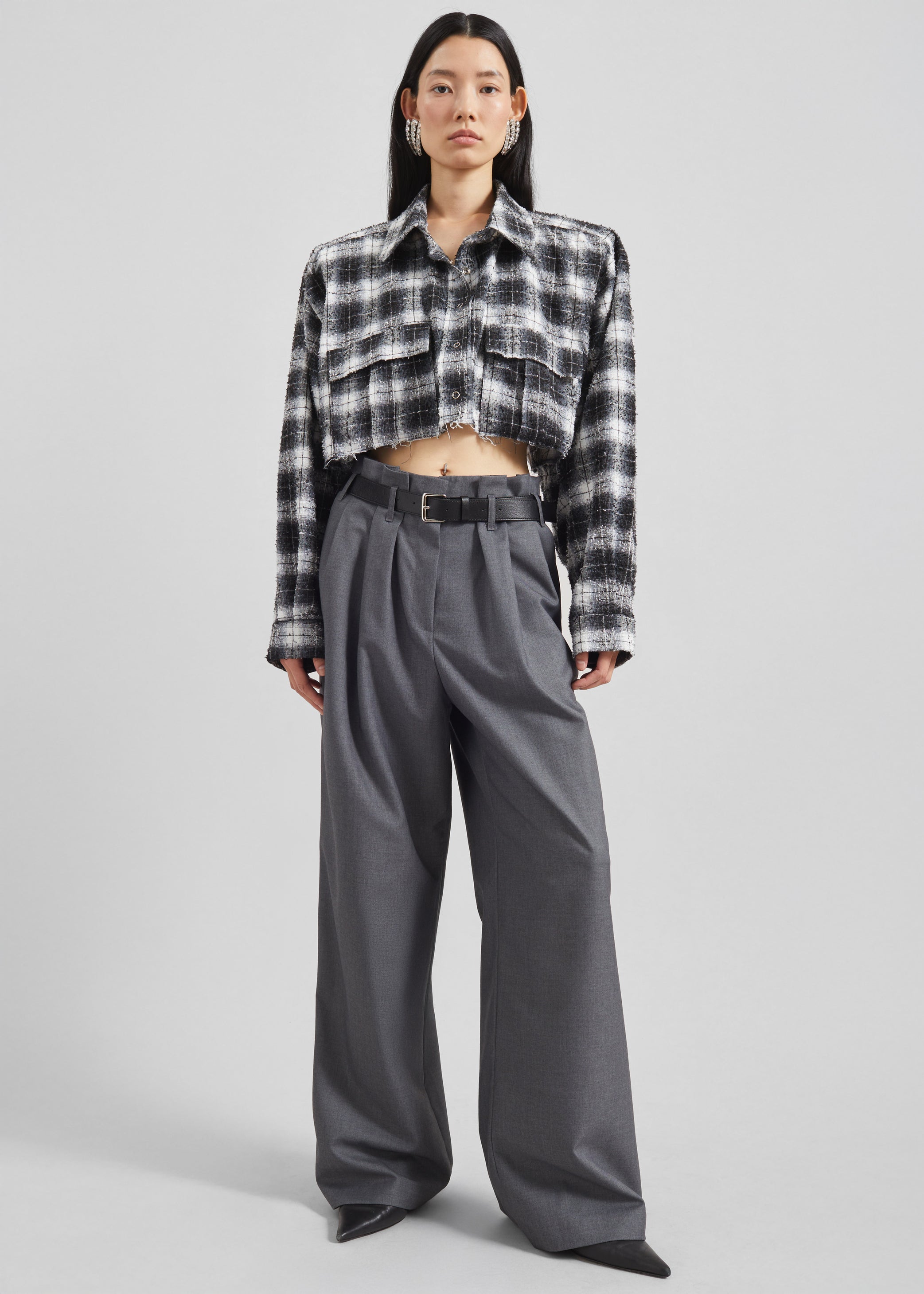 Shop the look image for Dulverton Pleated Trousers - Grey