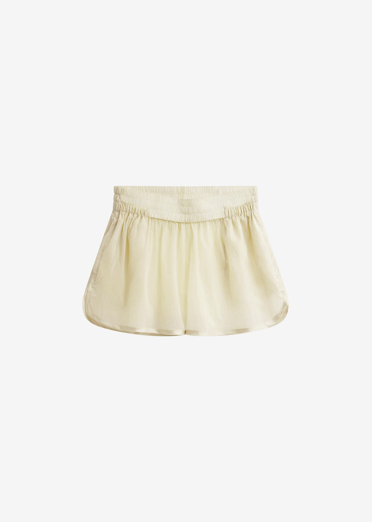 Bicos Sheer Mini Track Shorts - Pale Yellow - 10