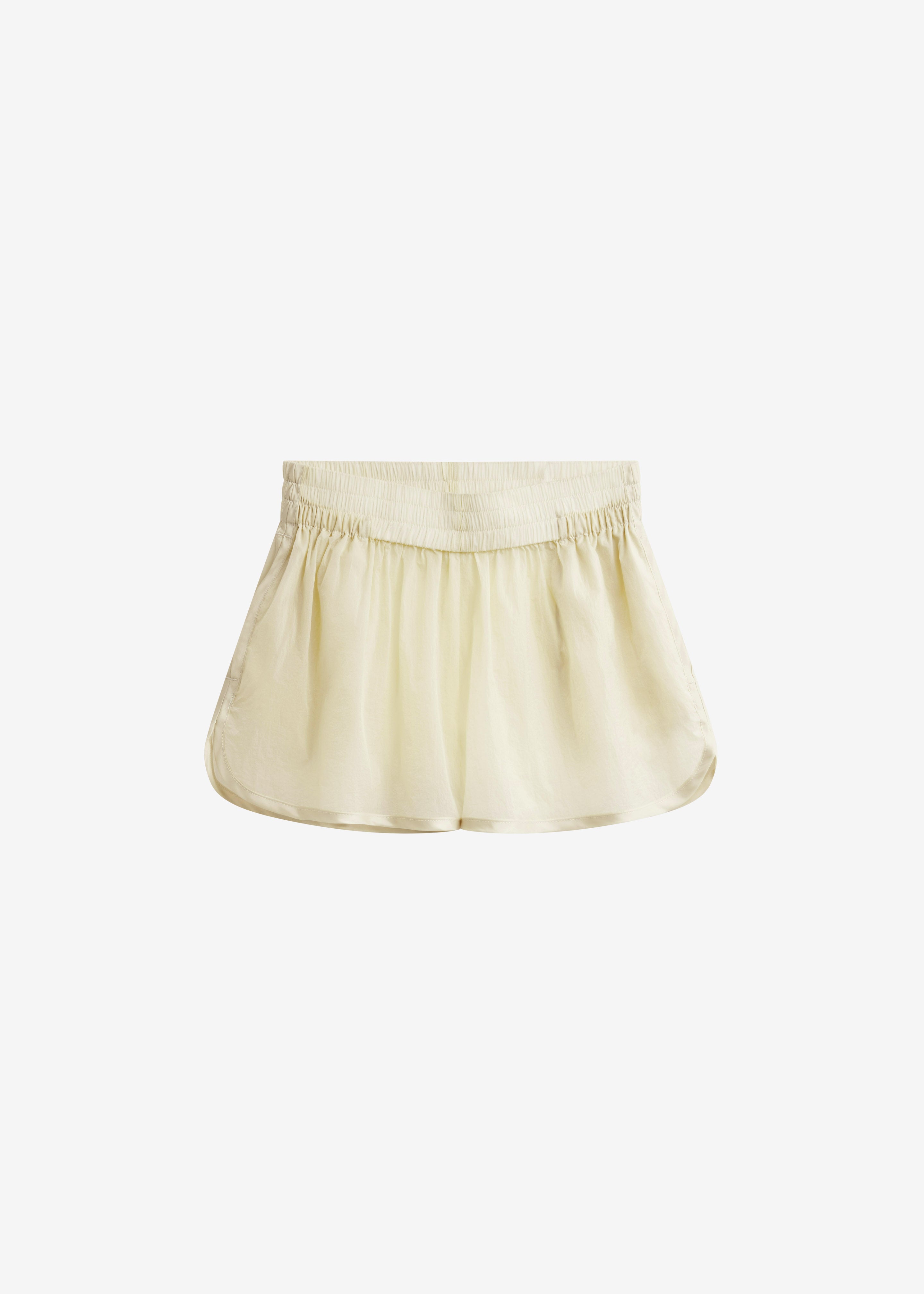 Bicos Sheer Mini Track Shorts - Pale Yellow - 10