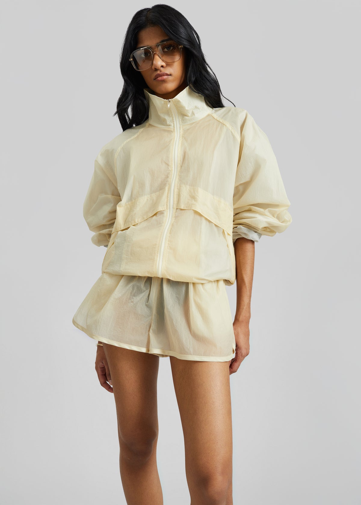 Bicos Sheer Track Jacket - Pale Yellow - 8