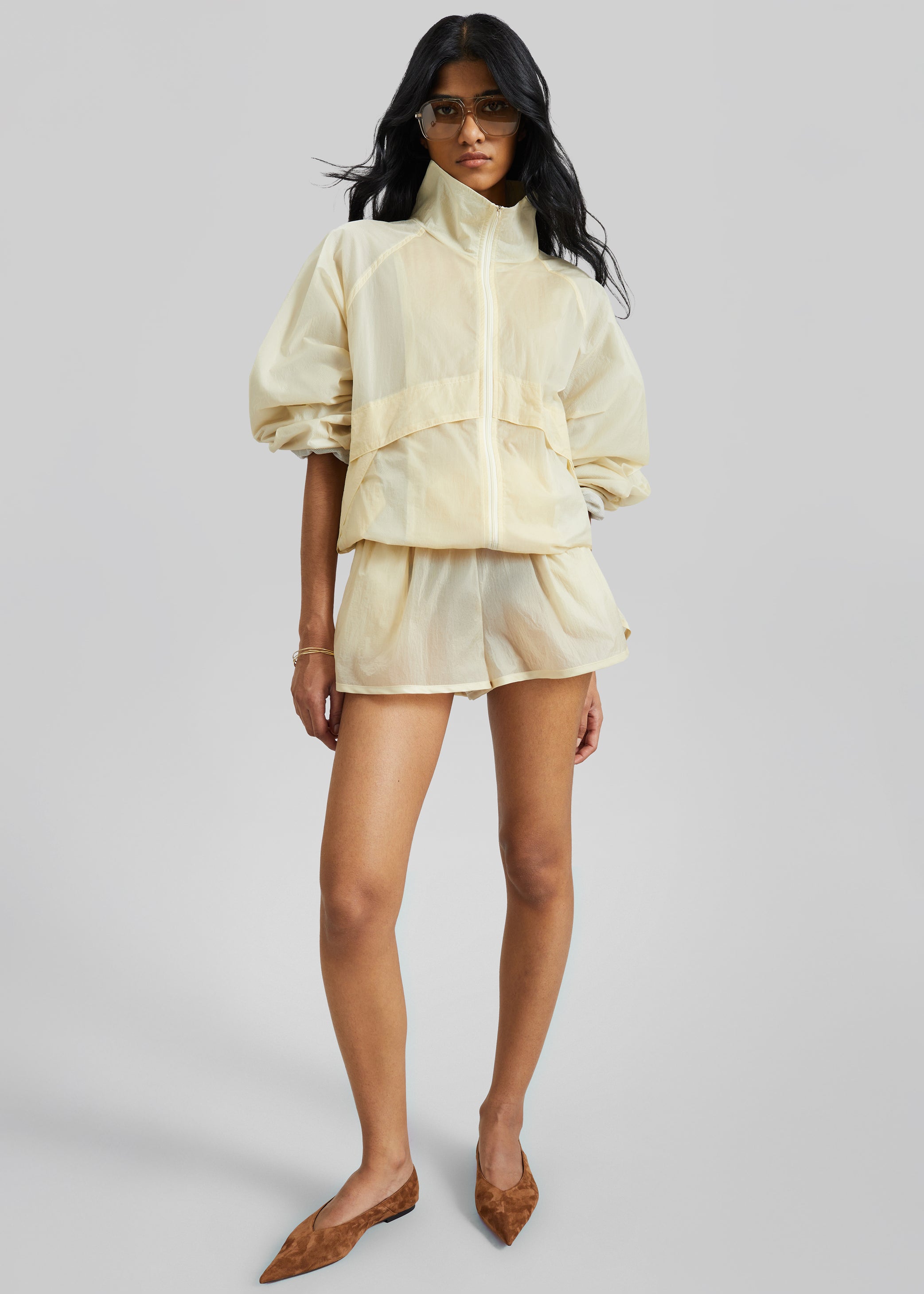 Shop the look image for Bicos Sheer Track Jacket - Pale Yellow