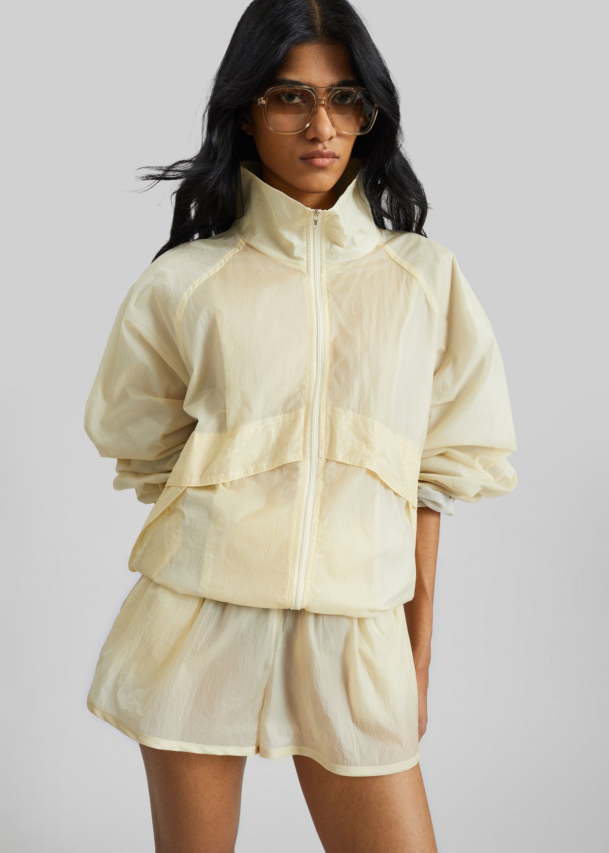 Bicos Sheer Track Jacket - Pale Yellow - 3