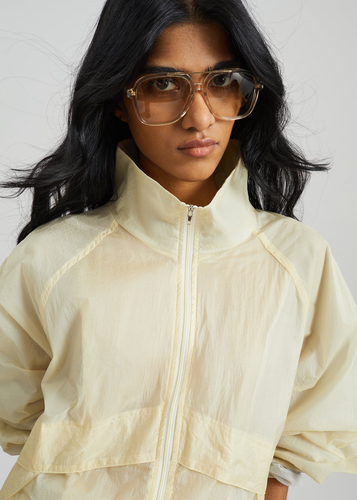 Bicos Sheer Track Jacket - Pale Yellow - 5