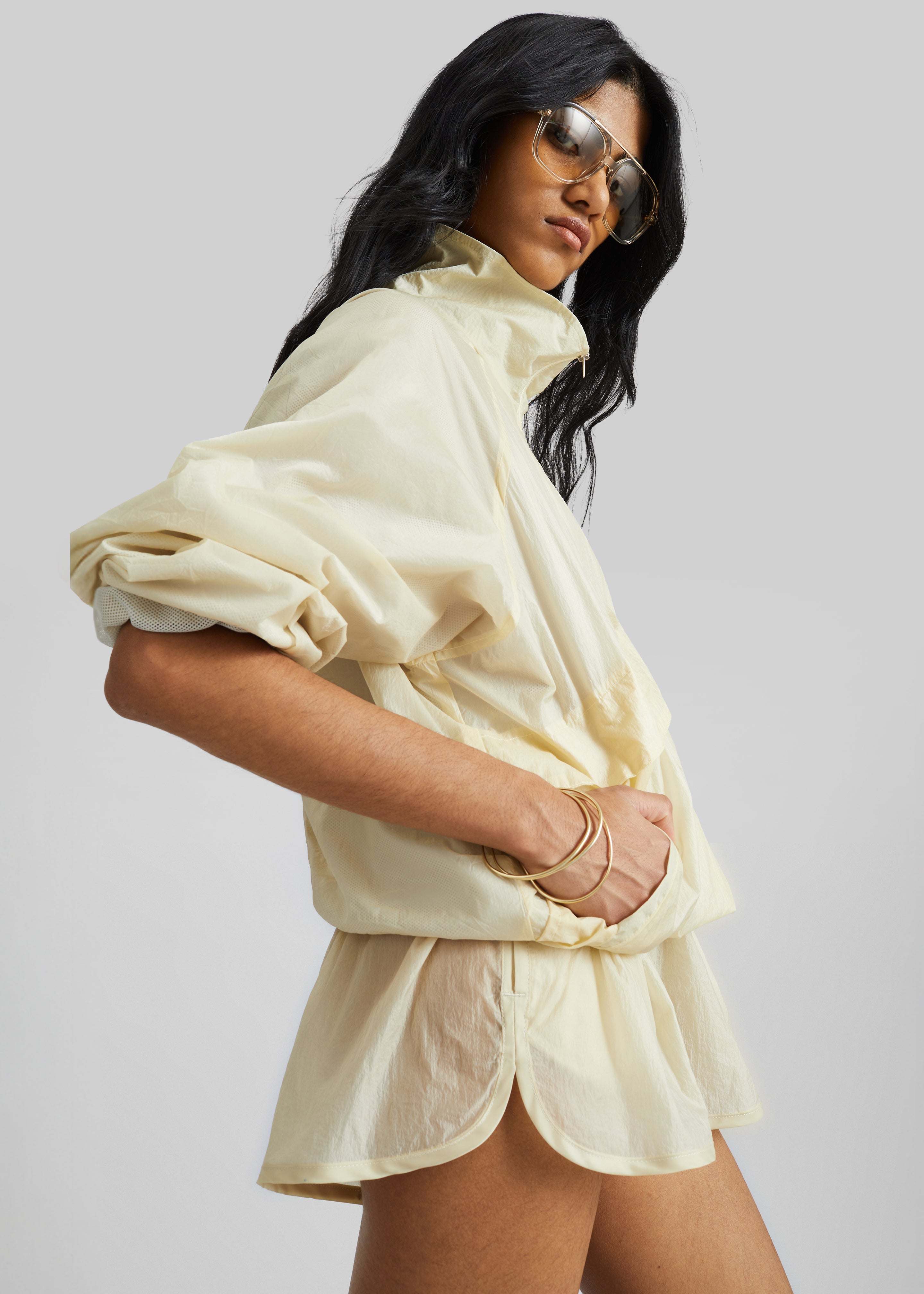Bicos Sheer Track Jacket - Pale Yellow - 6