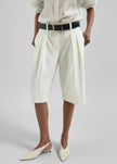 Bilbao Pleated Bermuda Shorts - Off White